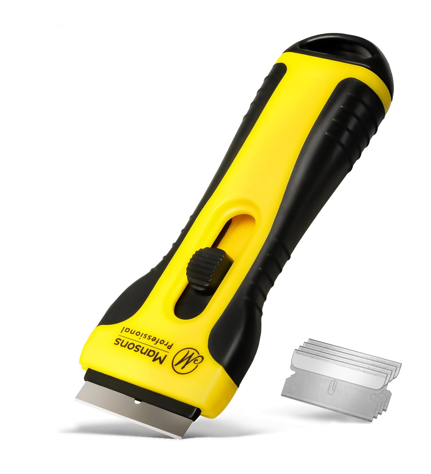 Manson's Professional Ceranium Field Scraper - Reliable Kitchen & Household Tool with Soft Touch Handle - 6-Part Replacement Blades Set - International Shipping Available - Buy Online on GoSupps.com