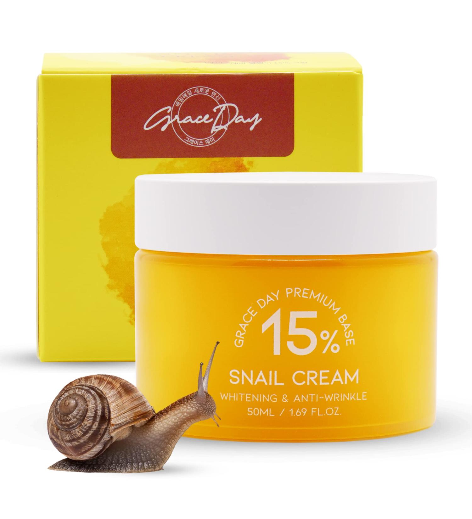 Real Snail Mucin Extract Face Cream - Collagen Boosting & Skin Repair | Nourishing Day & Night Cream - 1.69 oz | Made in Korea - Buy Online on GoSupps.com