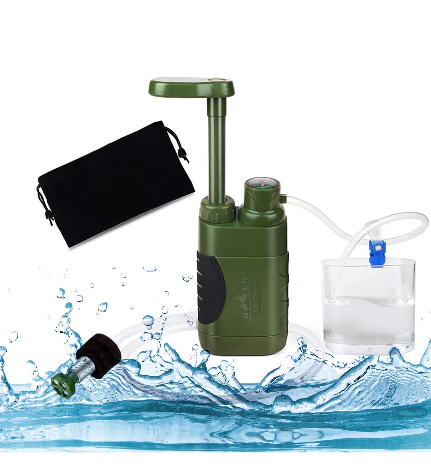 5000L Outdoor Water Filter - Portable Survival Water Purifier for Camping & Emergencies | Army Green - Buy Online on GoSupps.com