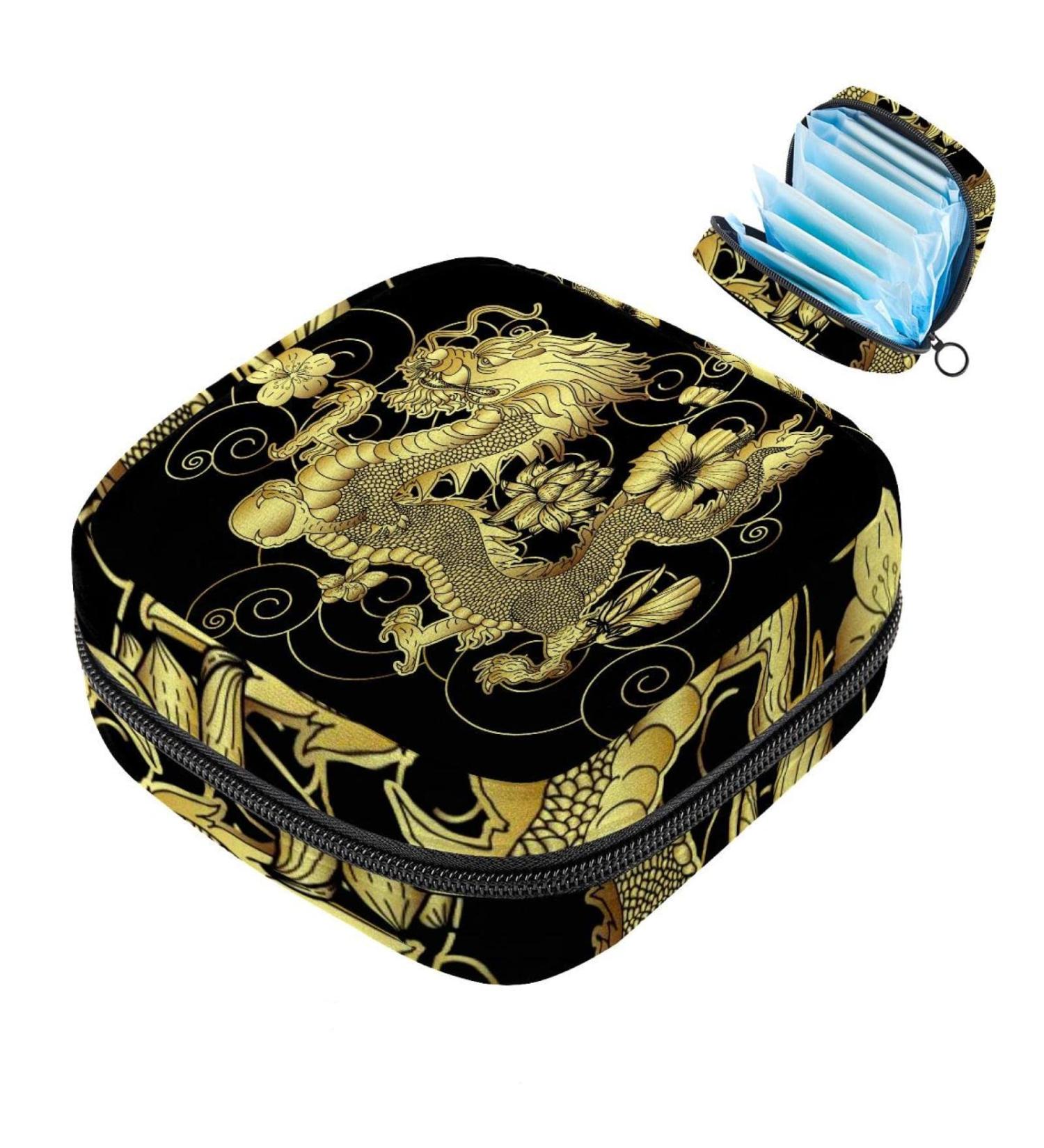 Women s Binding-Up Bag | Dragon Design Tampon Storage with Zip Pockets | Multi-Functional Menstrual Tied Bags - Buy Online on GoSupps.com