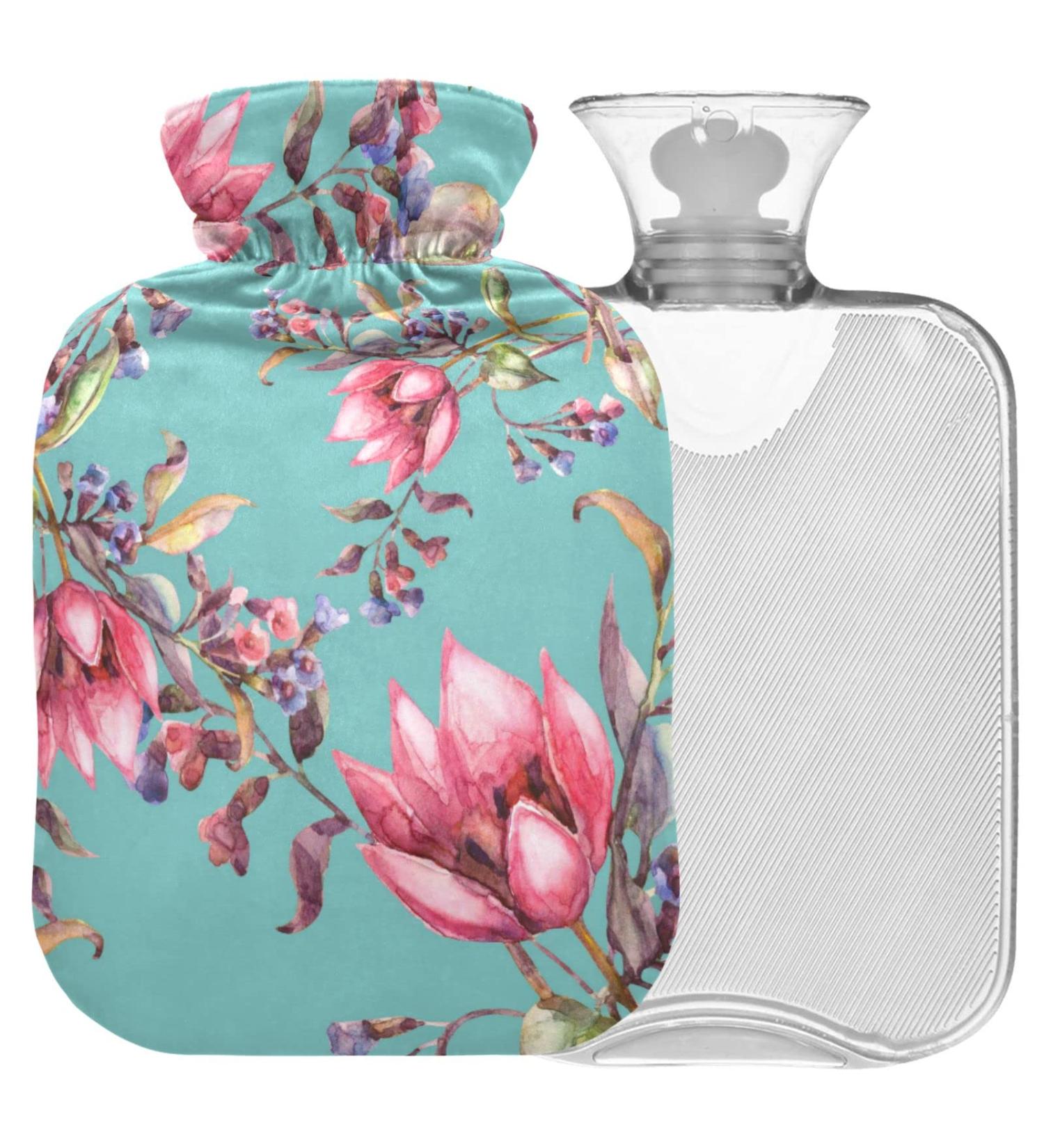 NAANLE 2L Hot Water Bottle with Tulip Spring Flowers Cover - Ideal for Back Pain Relief Hand & Foot Warmer Neck Therapy | Hot & Cold Use - Buy Online on GoSupps.com