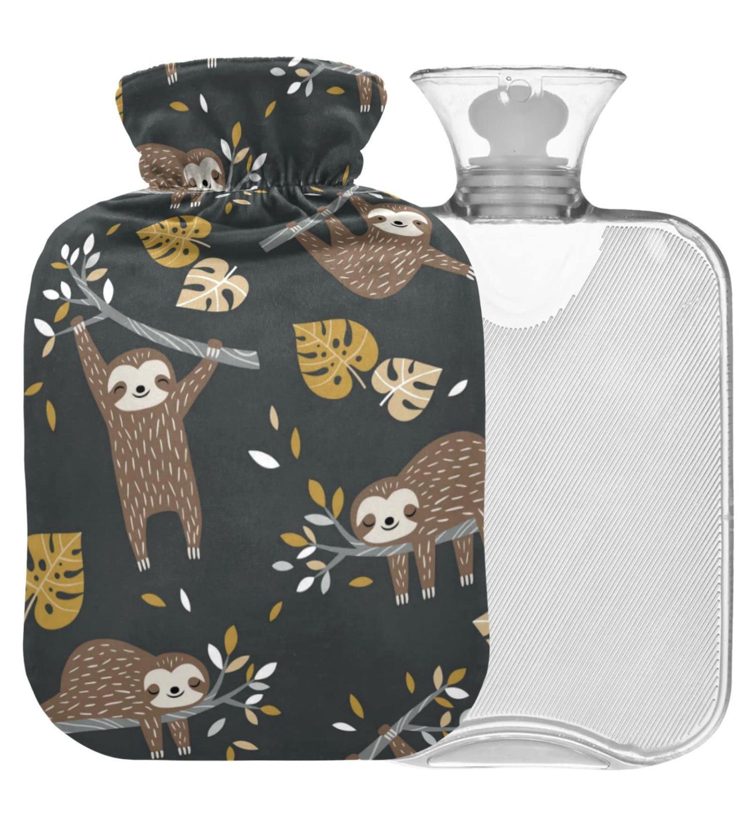 Naanle Sloth Heat Bottle | 1L Transparent Hot Water Bottle for Heat & Cold Therapy | Pain Relief for Bed Hands & Feet - Buy Online on GoSupps.com