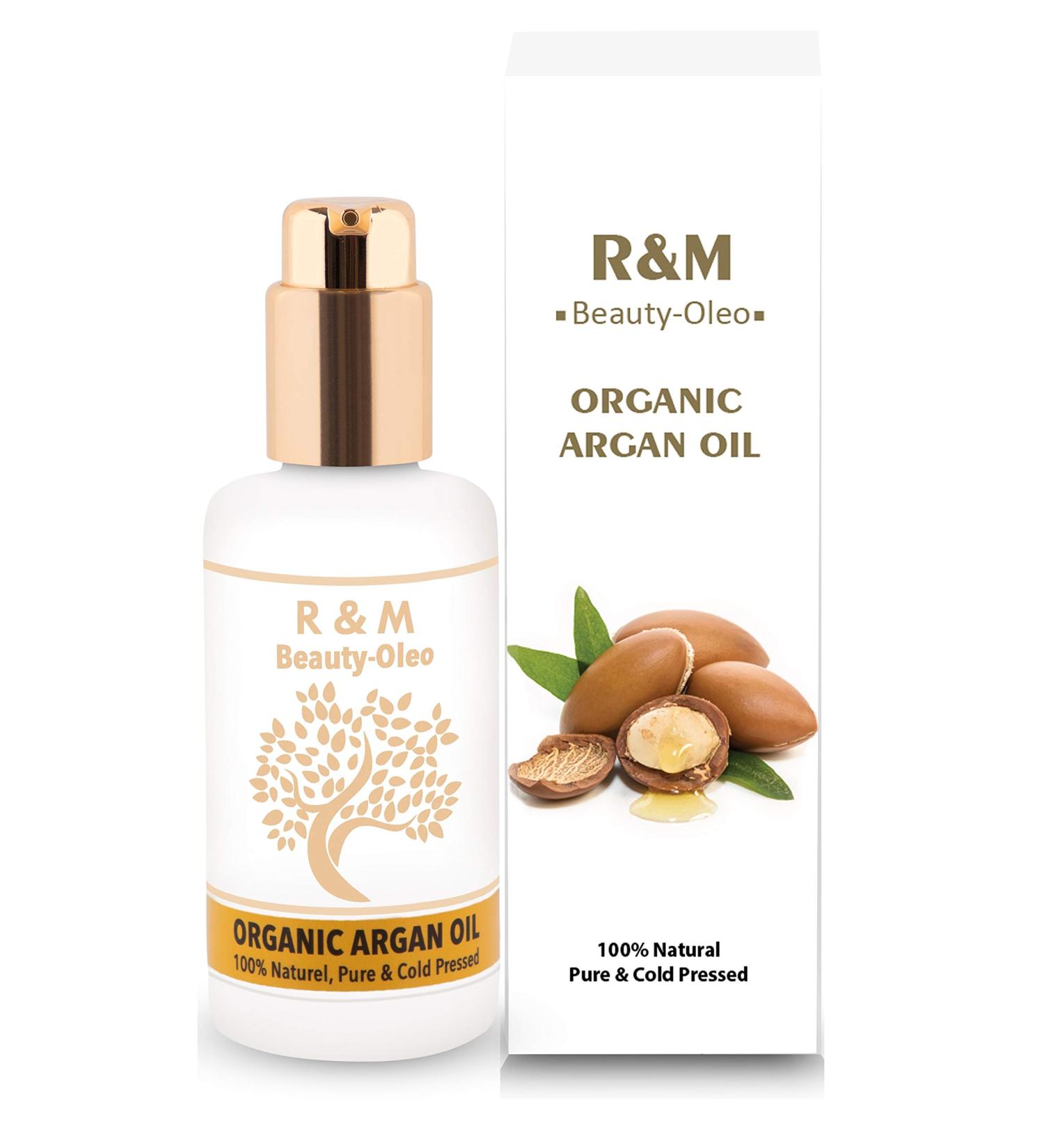 R&M Beauty Olo Argan Oil Serum - 100% Organic & Fair Trade - Vegan Face Hair & Skin Care - 100 ml Pump Bottle - International Shipping - Buy Online on GoSupps.com