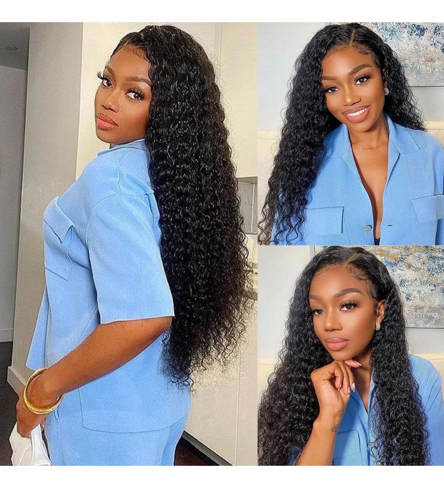 30 Inch Water Wave HD Lace Front Wig - Brazilian Virgin Hair, 150% Density, Natural Color - Wet and Wavy Lace Closure Wig for Black Women - Buy Online on GoSupps.com