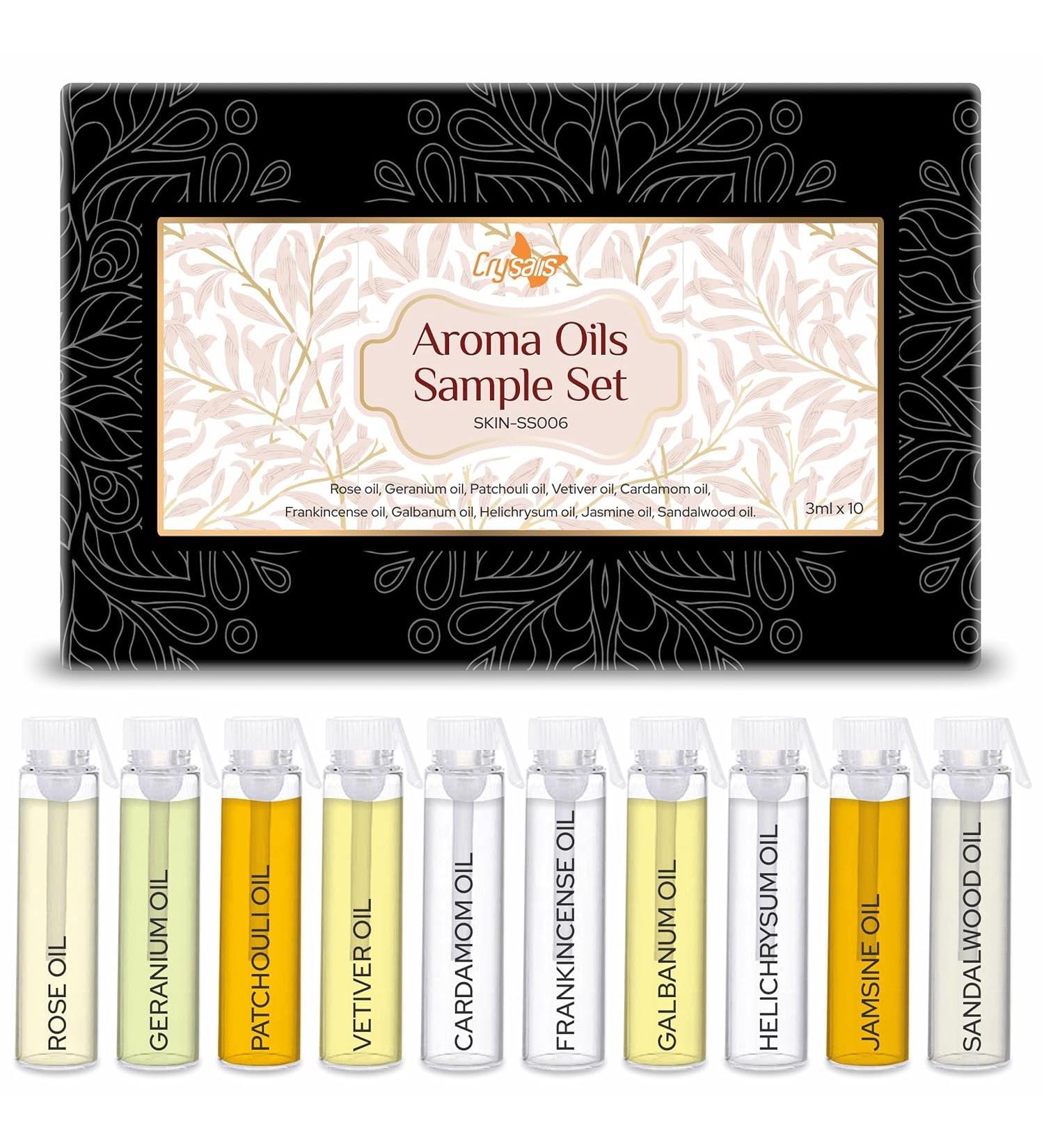 Shop Crysalis Skin Care Oils | Rose Geranium Patchouli & More - 3ml Pack of 10 | Premium Natural Oils for Glowing Skin - Buy Online on GoSupps.com