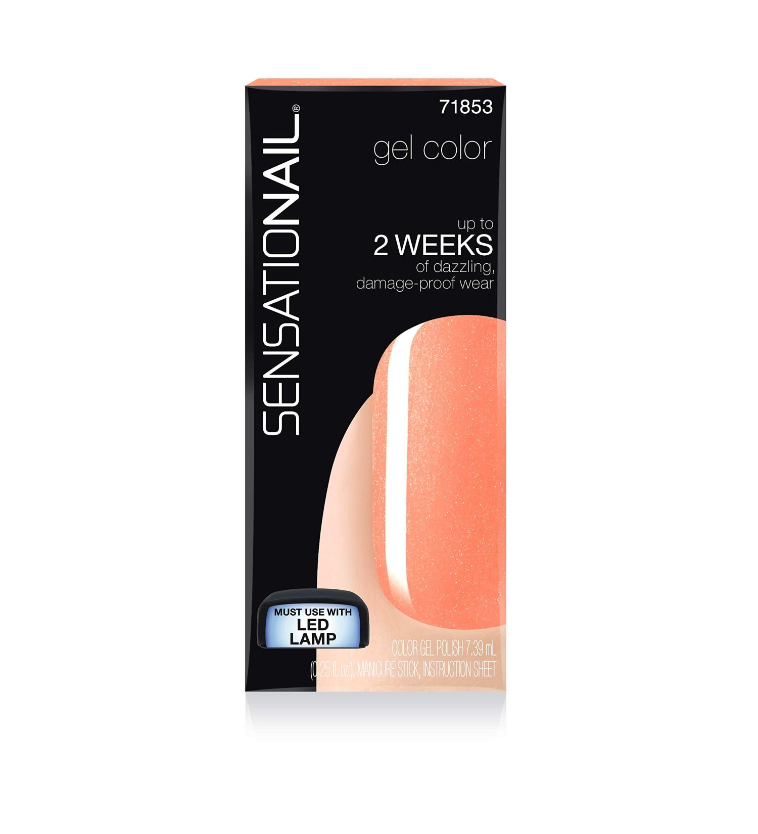 Sensationail Gel Nail Polish Coral Me Away 7.39ml Pink/Orange/Shimmer At-Home Gel Polish - Buy Online on GoSupps.com