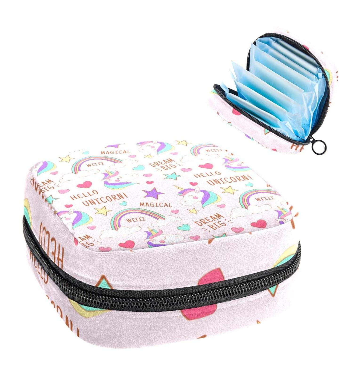 Buy Women's Bonds Storage Pockets Stillpad Holder - Pink Unicorn & Stars Portable Period Kit | Feminine Product Bag for Women & Girls - Buy Online on GoSupps.com
