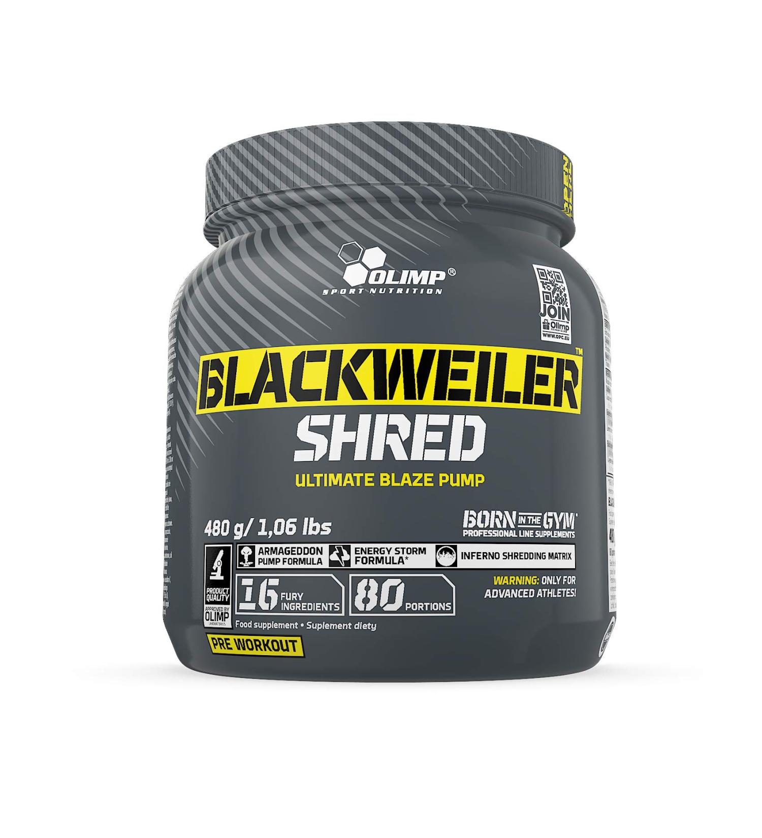 Olimp Blackweiler Shred - Exotic Orange 480G | Premium Pre-Workout Booster & Fat Burner with L-Arginine & Beta-Alanine - International Shipping Available - Buy Online on GoSupps.com