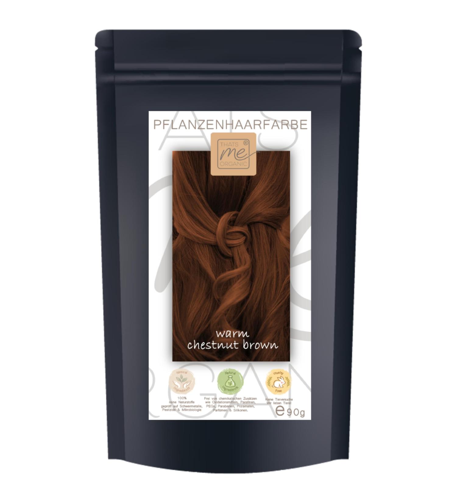 Thats me organic Professional Plant Hair Color Set - Warm Chestnut Brown | Organic Chemical-Free Hair Coloring Safe for Pregnancy & Breastfeeding - Buy Online on GoSupps.com