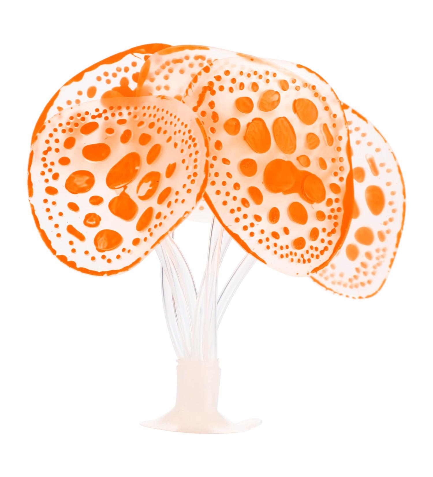 VOCOSTE Silicone Glowing Aquarium Coral with Suction Cup - Vibrant Orange Simulation for Aquatic Decor | International Shipping Available - Buy Online on GoSupps.com