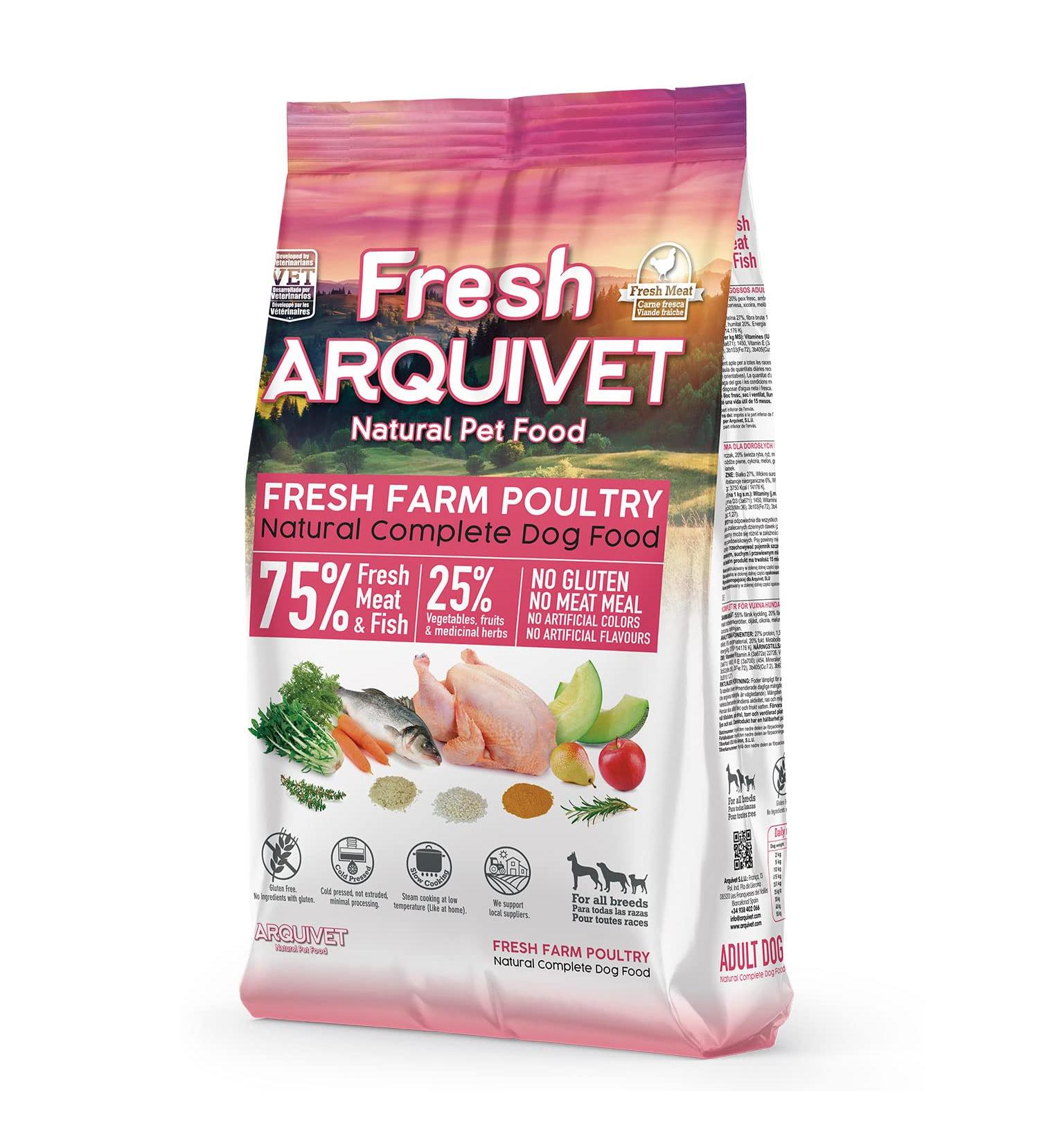 Arquivet Fresh Farm Poultry - 2.5 Kg - Complete Food for Dogs - Fresh Meat and Fish - Buy Online on GoSupps.com