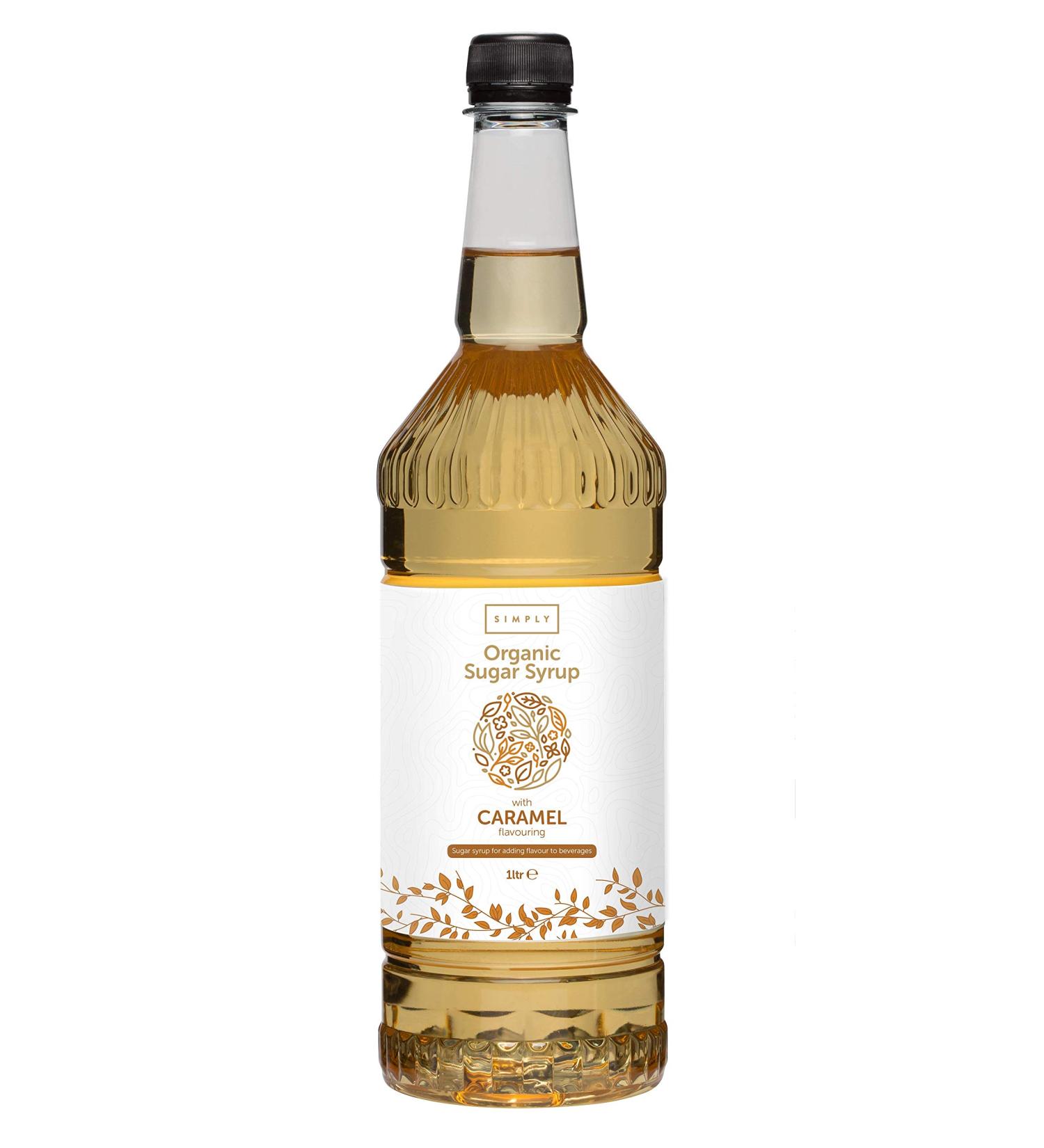 Italian Beverage Company Simply Organic Sugar Syrup with Caramel Flavouring 1 l Caramel 1 l (Pack of 1)