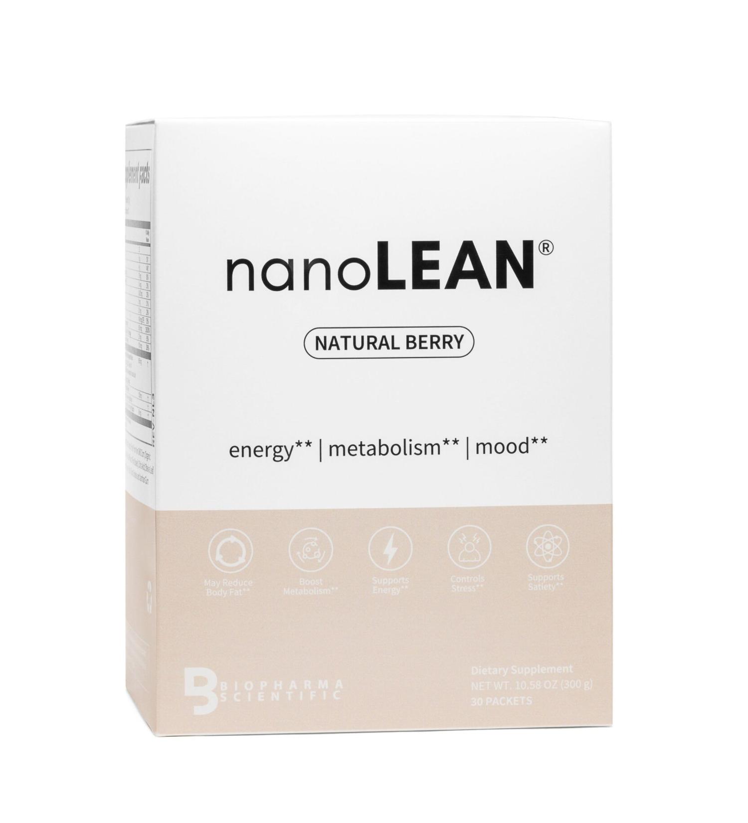 Biopharma Scientific NanoLean Natural Weight Management and Healthy Energy Drink | Natural Berry Flavor| 30 Servings | Fat Burning Increased Metabolism | Ashwagandha Green Tea - Buy Online on GoSupps.com