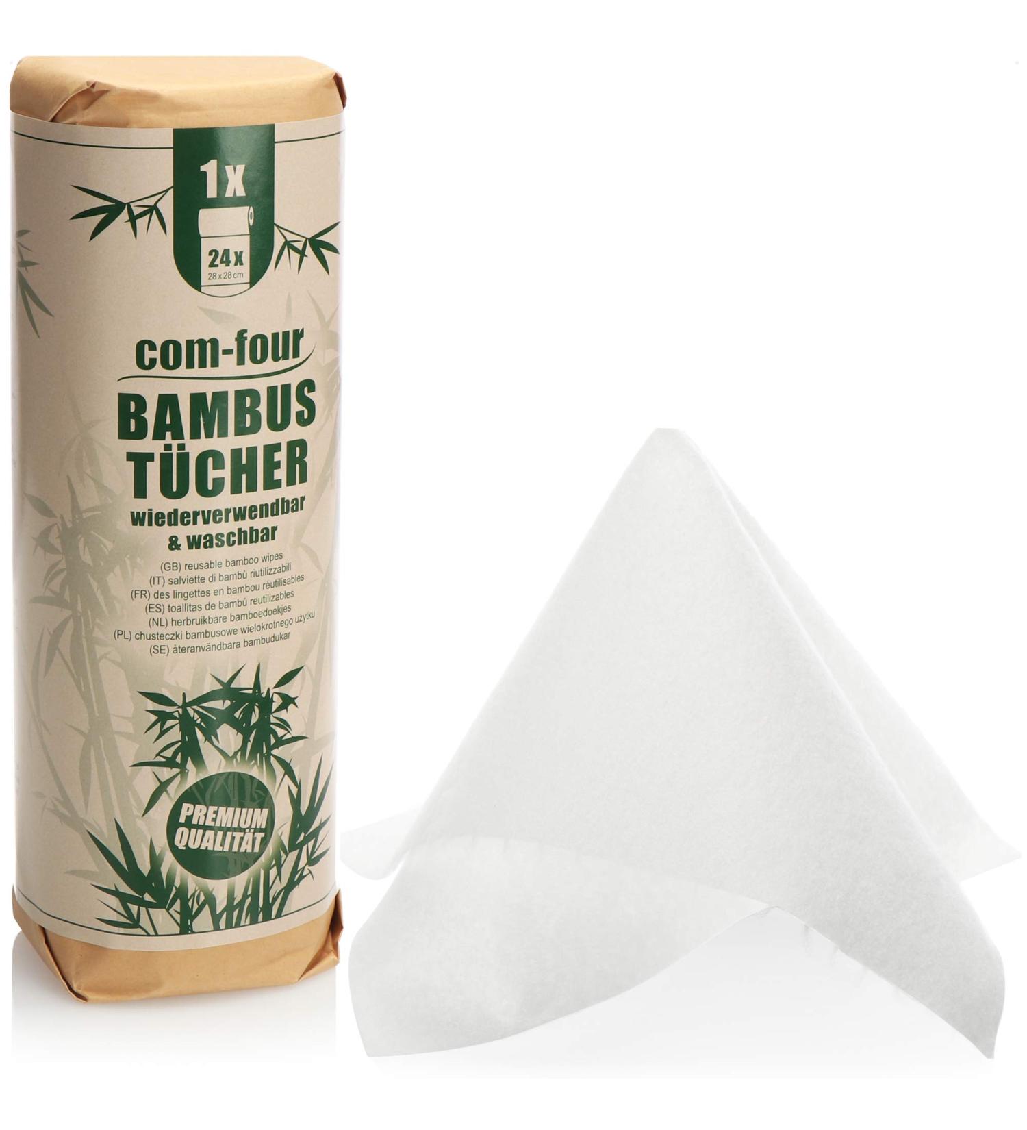 COM-FOUR Bamboo Kitchen Roll - Reusable 24 Sheets Eco-Friendly All-Purpose Towels for Sustainable Cleaning - Buy Online on GoSupps.com