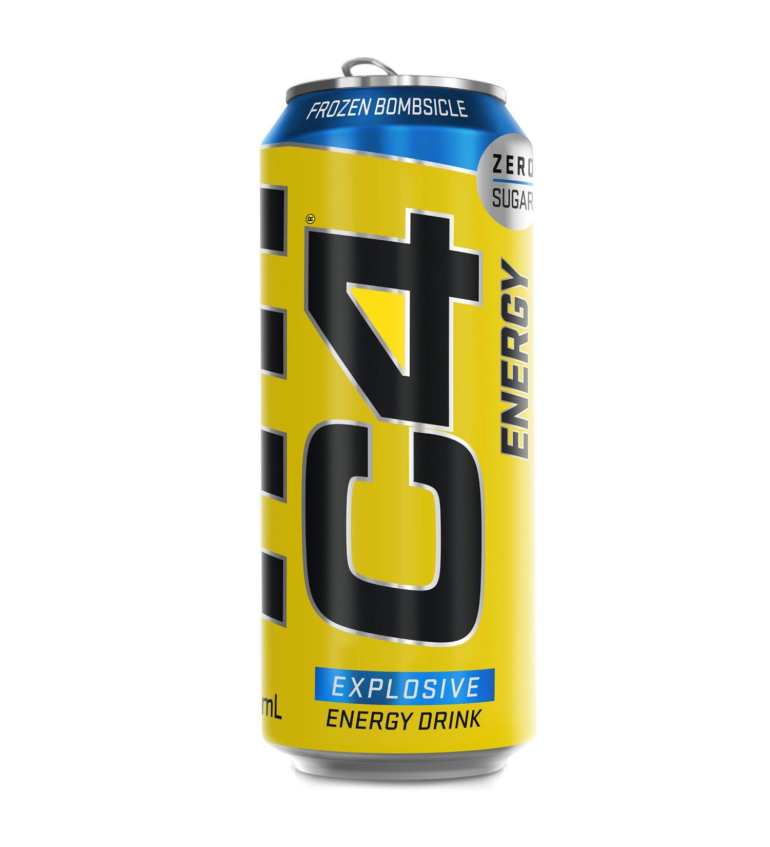 Wowboxme C4 Original Sugar Free Sparkling Energy Drink Frozen Bombsicle PreTraining Performance Drink with Caffeine 500 ml Pack of 12 - Buy Online on GoSupps.com