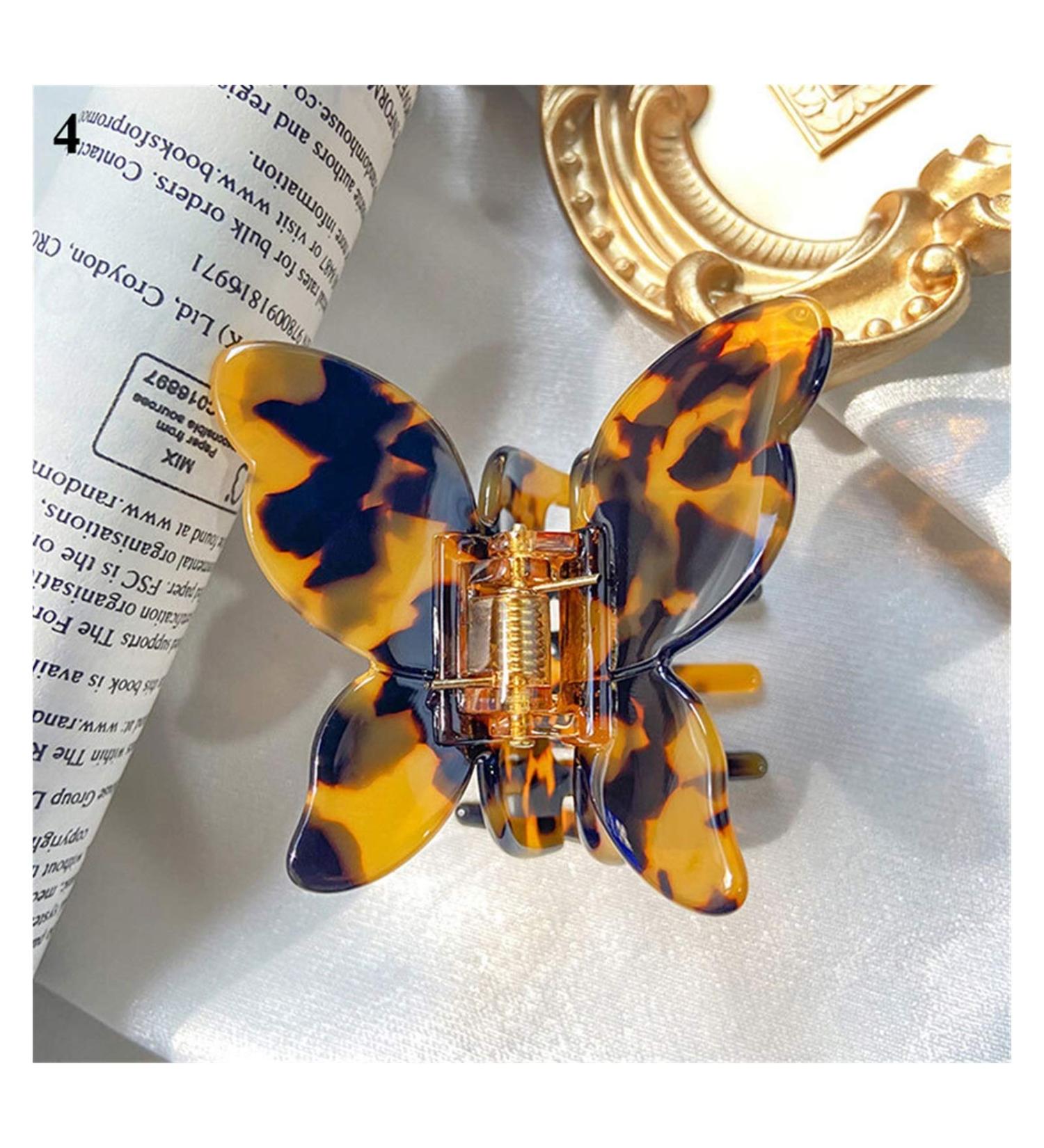 Buy Yinyime Butterfly Hair Clips - Marble Leopard Print Acrylic Hairpins | Women's Hair Accessories Gift - Buy Online on GoSupps.com