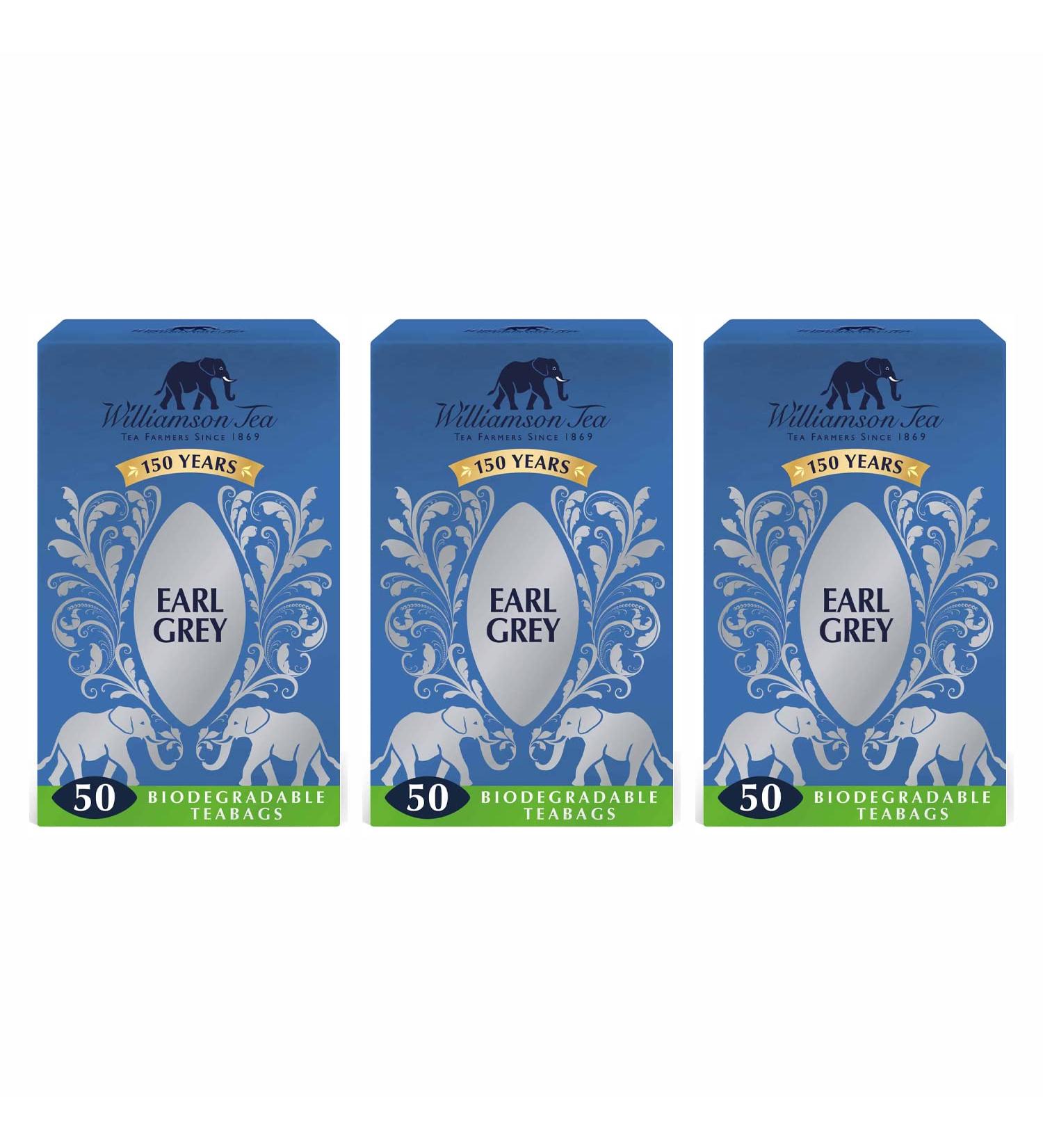 Williamson Tea Earl Grey Teabags 50 bags 125g (Pack of 3)