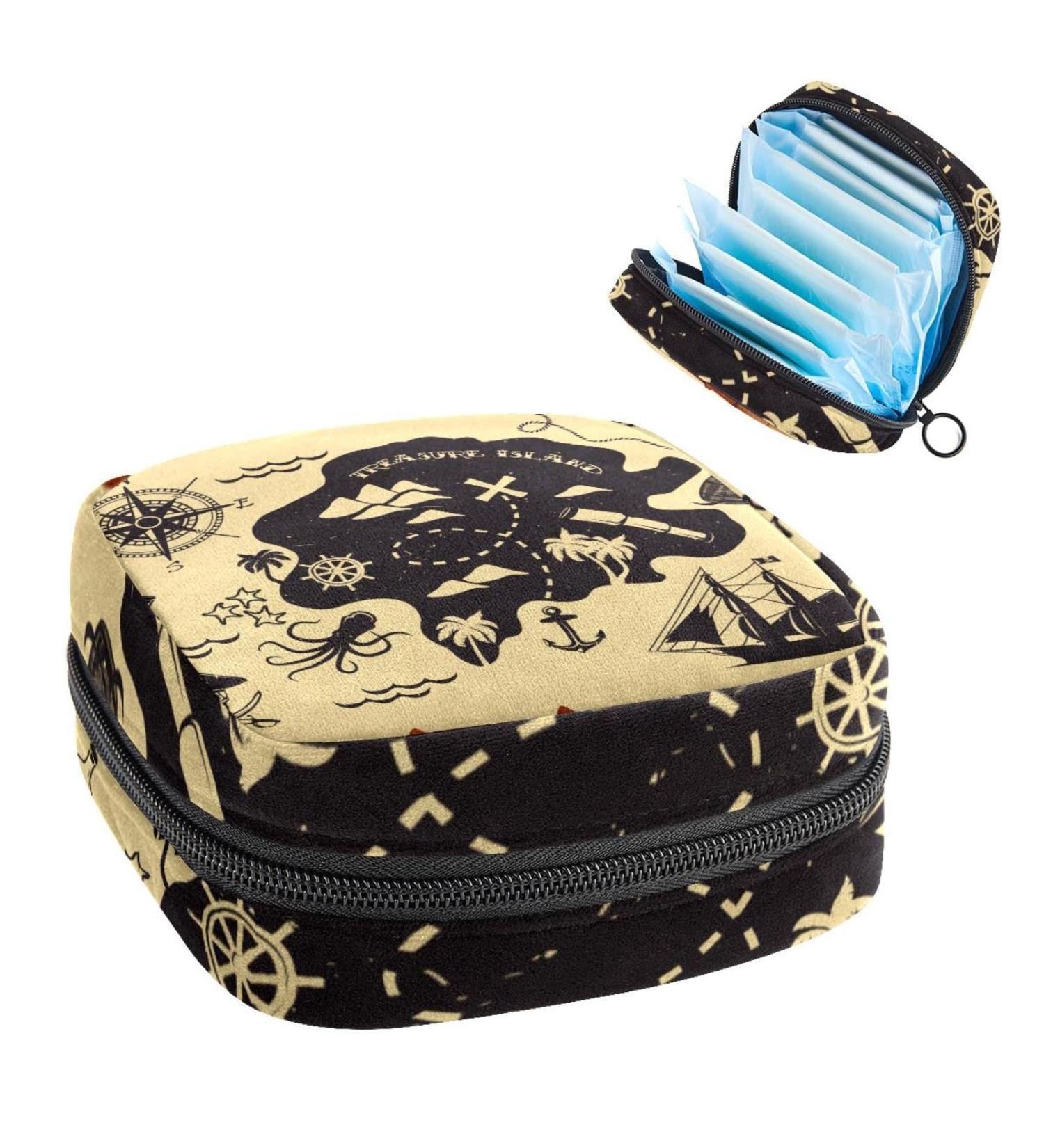 Women's Bonds Storage Pockets - Portable Period Kit Bag with Stillpad Holder for Girls | Pirate Design - Buy Online on GoSupps.com
