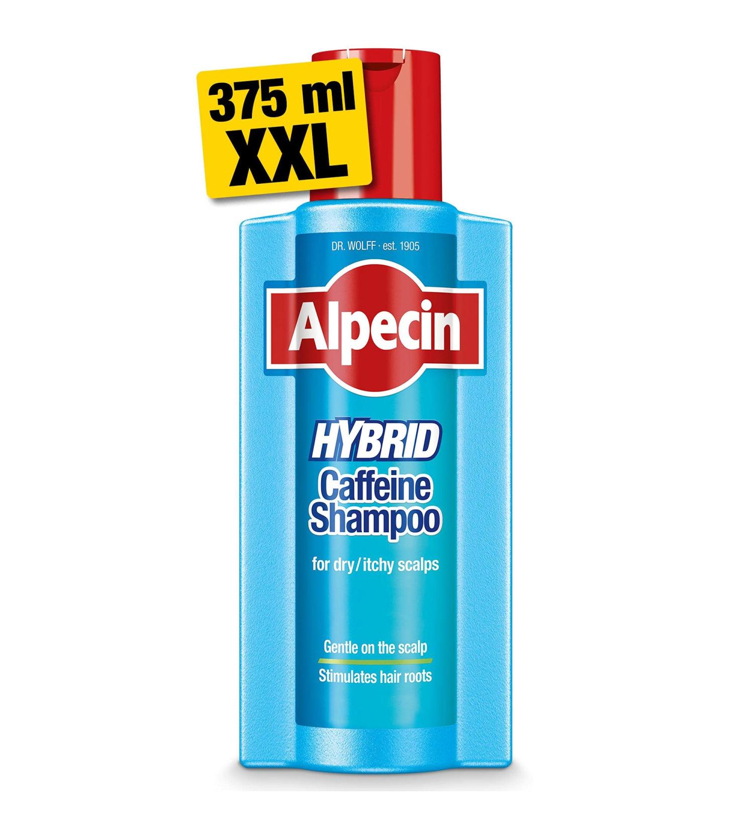 Alpecin Hybrid Shampoo 375ml: Natural Hair Growth for Sensitive Scalps | Strong Hair Energizer for Men | Made in Germany - Buy Online on GoSupps.com