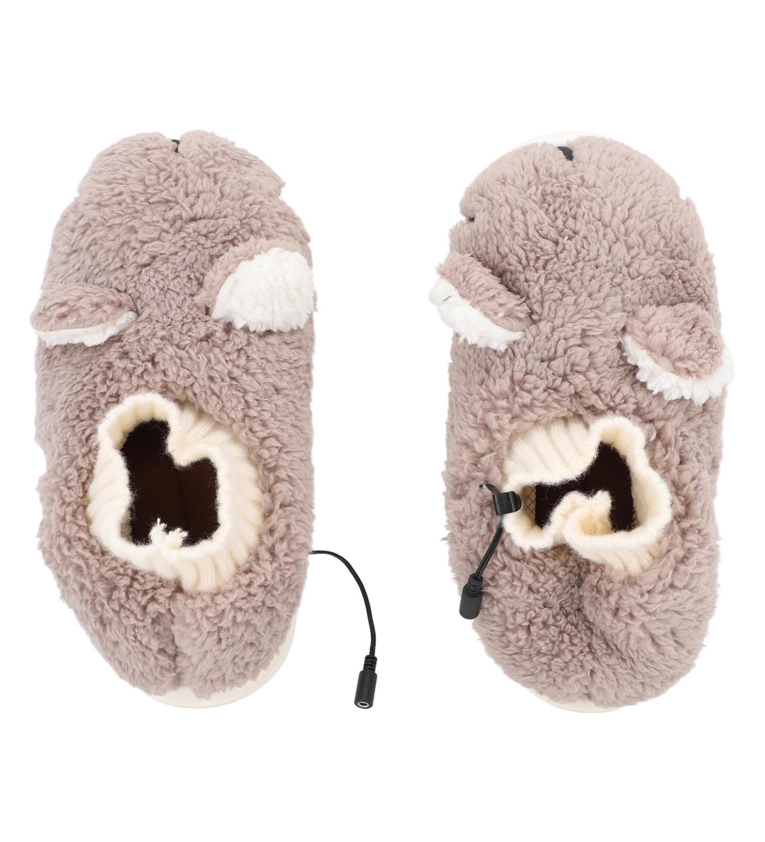 Buy Alomejor Electrically Heated Slippers - Soft Comfortable & Plush USB Foot Warmer - Warm Non-Slip Boots in Brown for Ultimate Comfort - Buy Online on GoSupps.com