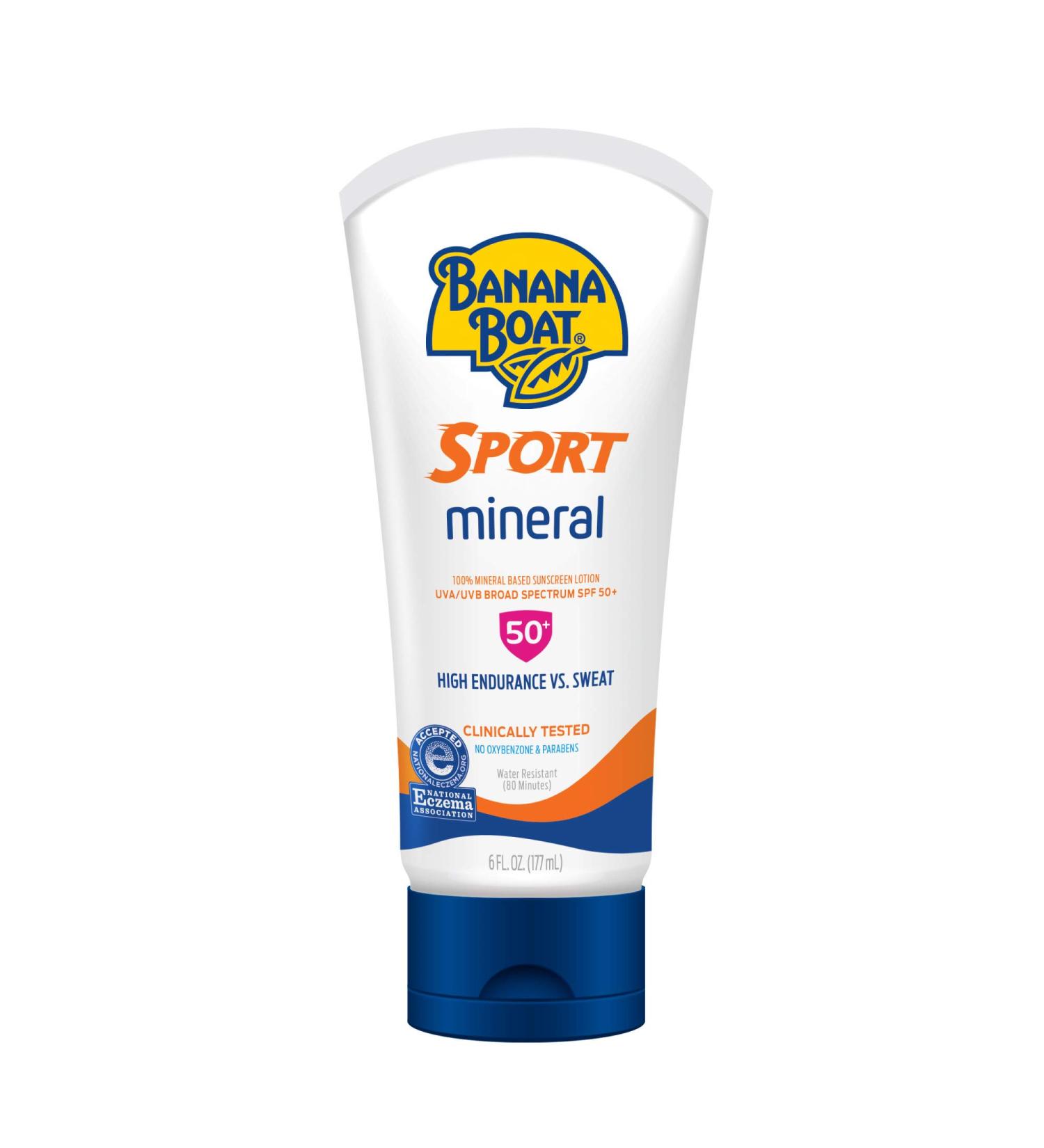 Banana Boat Sport Mineral Sunscreen Lotion SPF 50+ 6oz | Broad Spectrum Protection - Buy Online on GoSupps.com