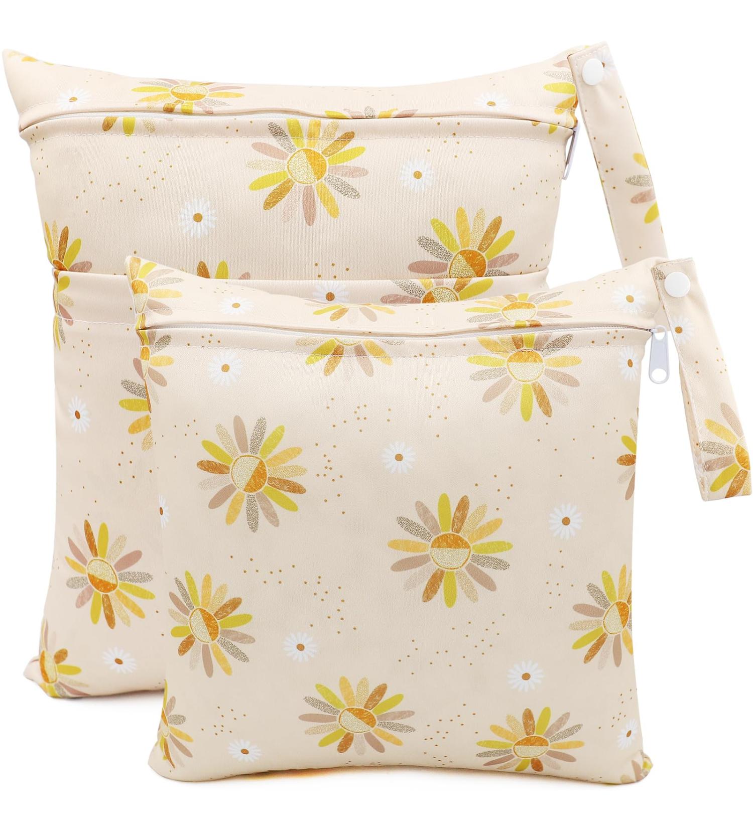 Felfang Diaper Bag Set - 2 Wetbag Organizers Reusable Fabric Diapers (Cactus & Yellow Flower) - Stylish & Eco-Friendly | Shop Internationally! - Buy Online on GoSupps.com
