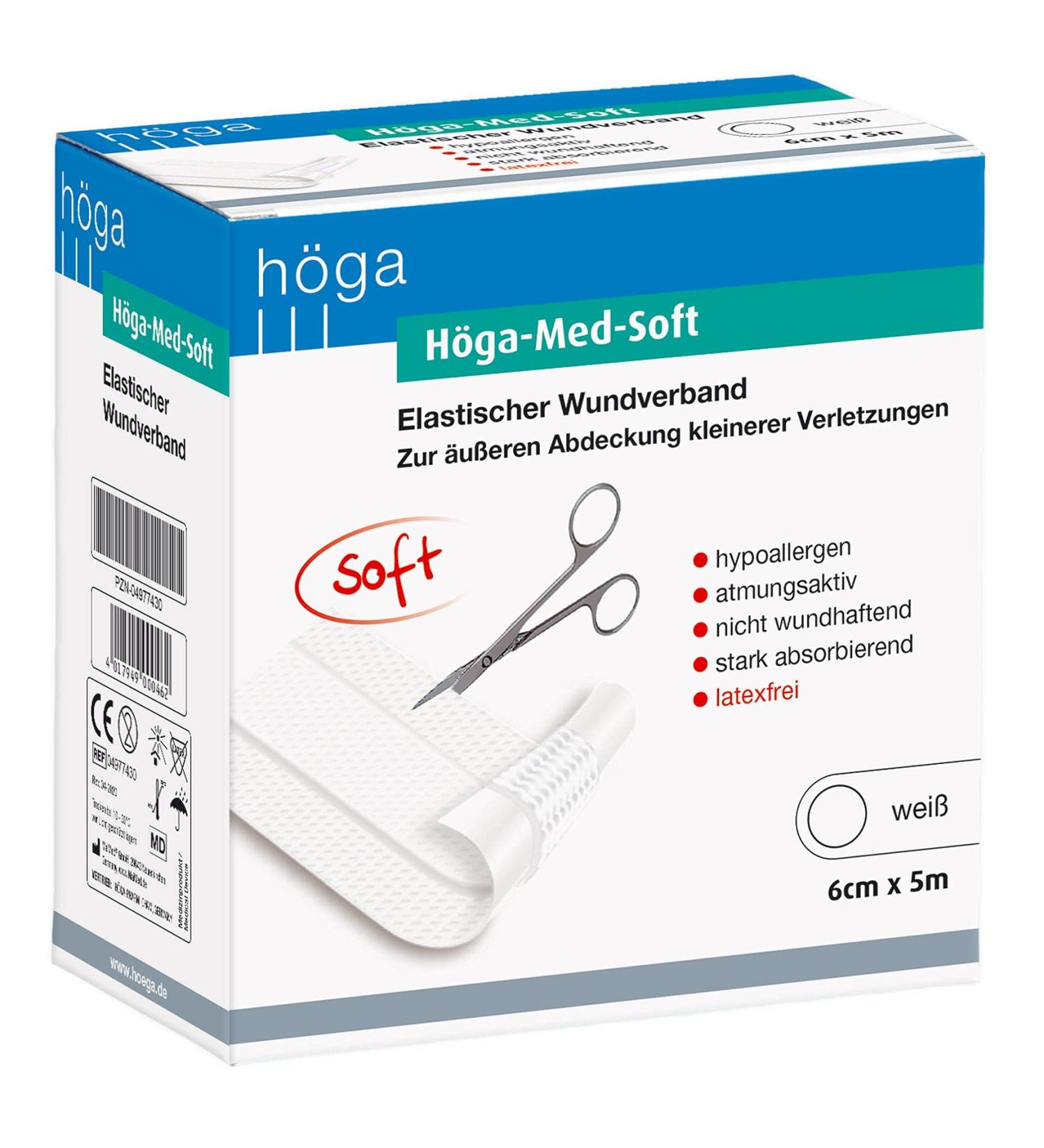 H ga Med-Soft Elastic wound association-5 m x 6 cm-wound paving hypoallergenic breathable not surprising strongly absorbing.White 5 m x 6 cm