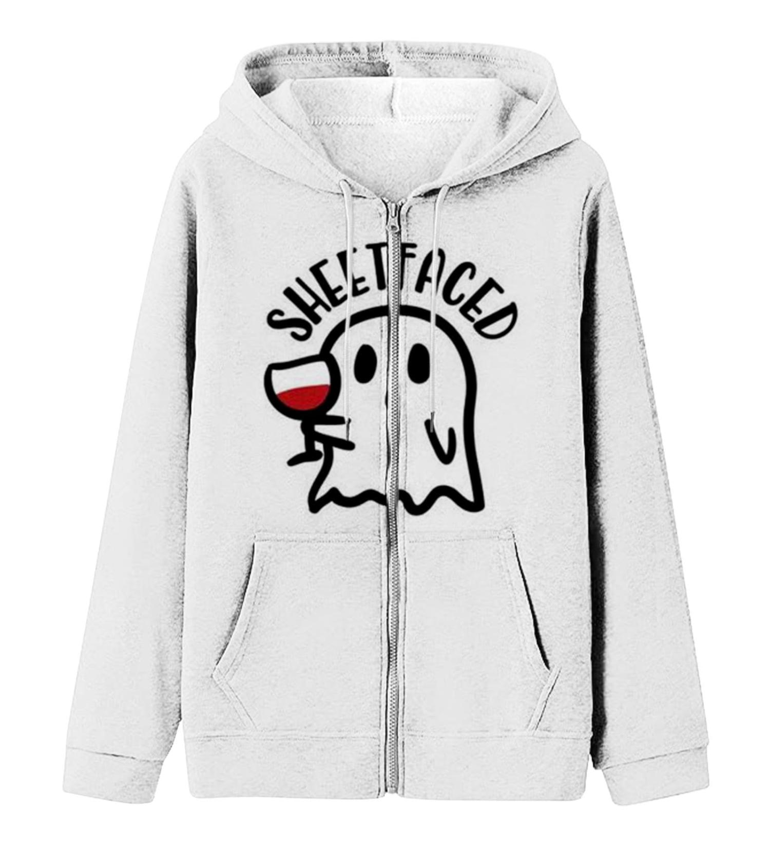 Halloween Costumes Sleeve Halloween Print Hoodie Stylish Loose Top Basics Sweatshirt Women Red XX-Large - Buy Online on GoSupps.com