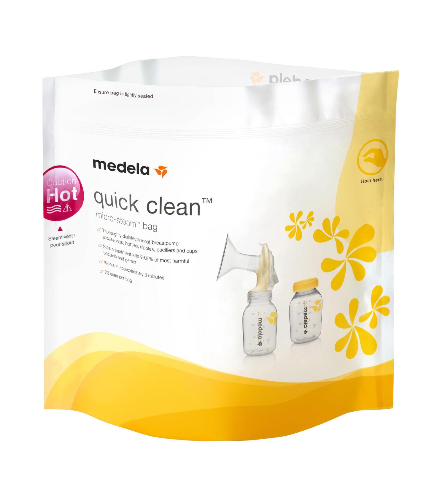 Medela Quick Clean Micro-Steam Bags Eliminates 99.9% Of The Most Harmful Bacteria And Germs ( Packaging May Vary ) - Buy Online on GoSupps.com