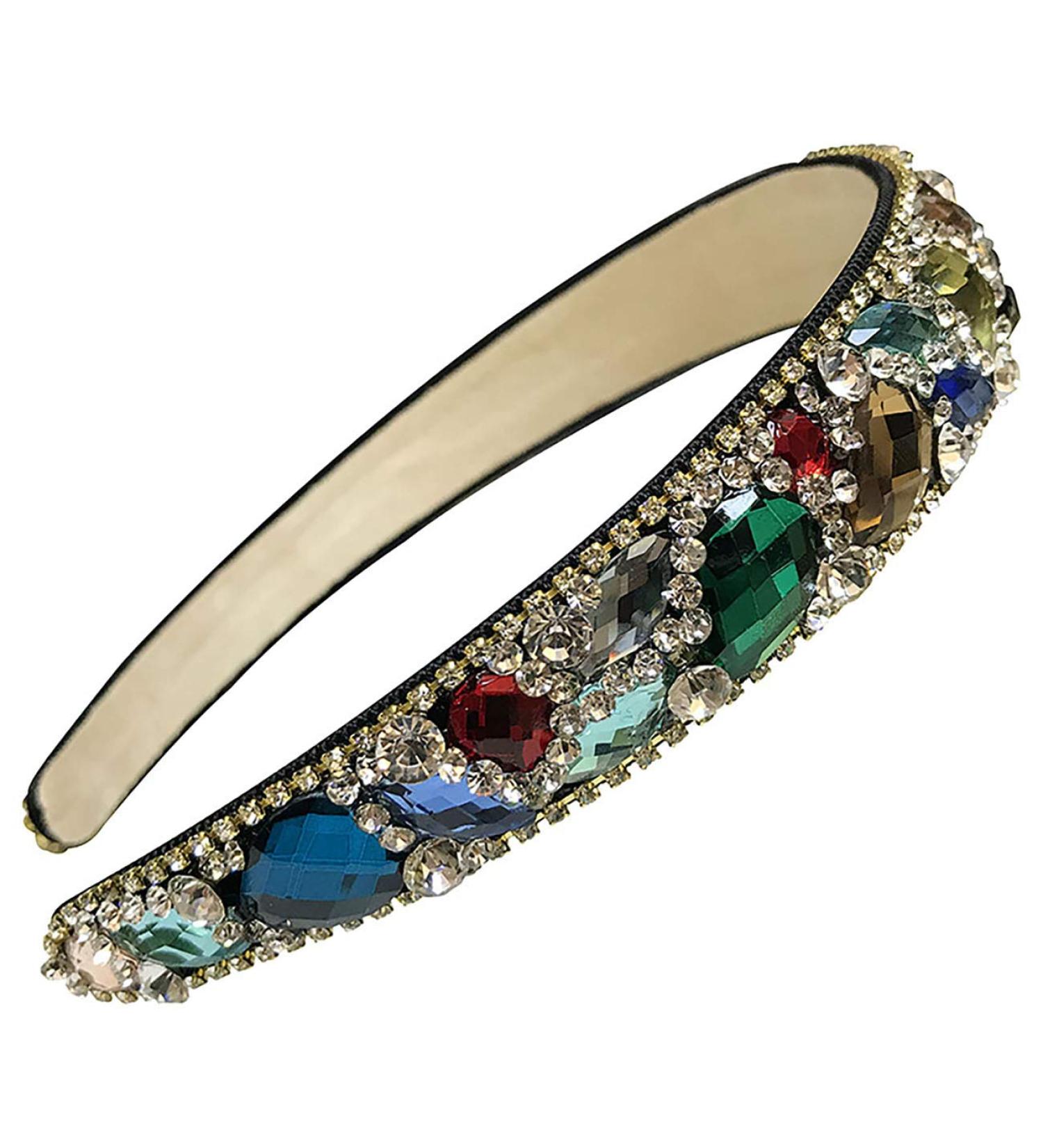 Fodattm Women's Glitter Rhinestone Wide Brim Headband - Stylish Multicolor Accessory for All Occasions | International Shipping - Buy Online on GoSupps.com