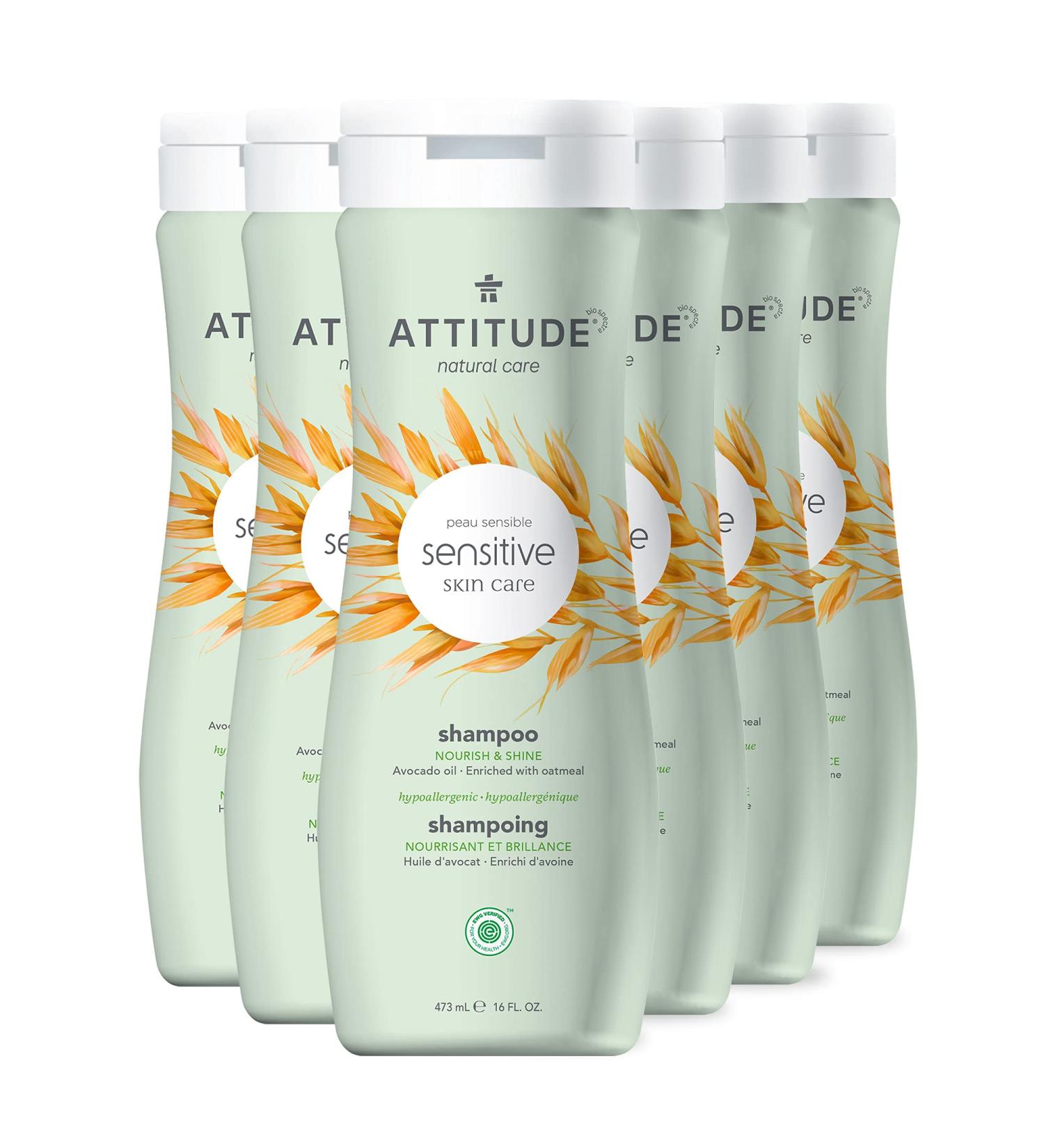 ATTITUDE Nourishing Hair Shampoo for Sensitive Skin | EWG Verified, Vegan, Avocado Oil | 16 oz (Pack of 1) | Plant-Based Ingredients - Buy Online on GoSupps.com