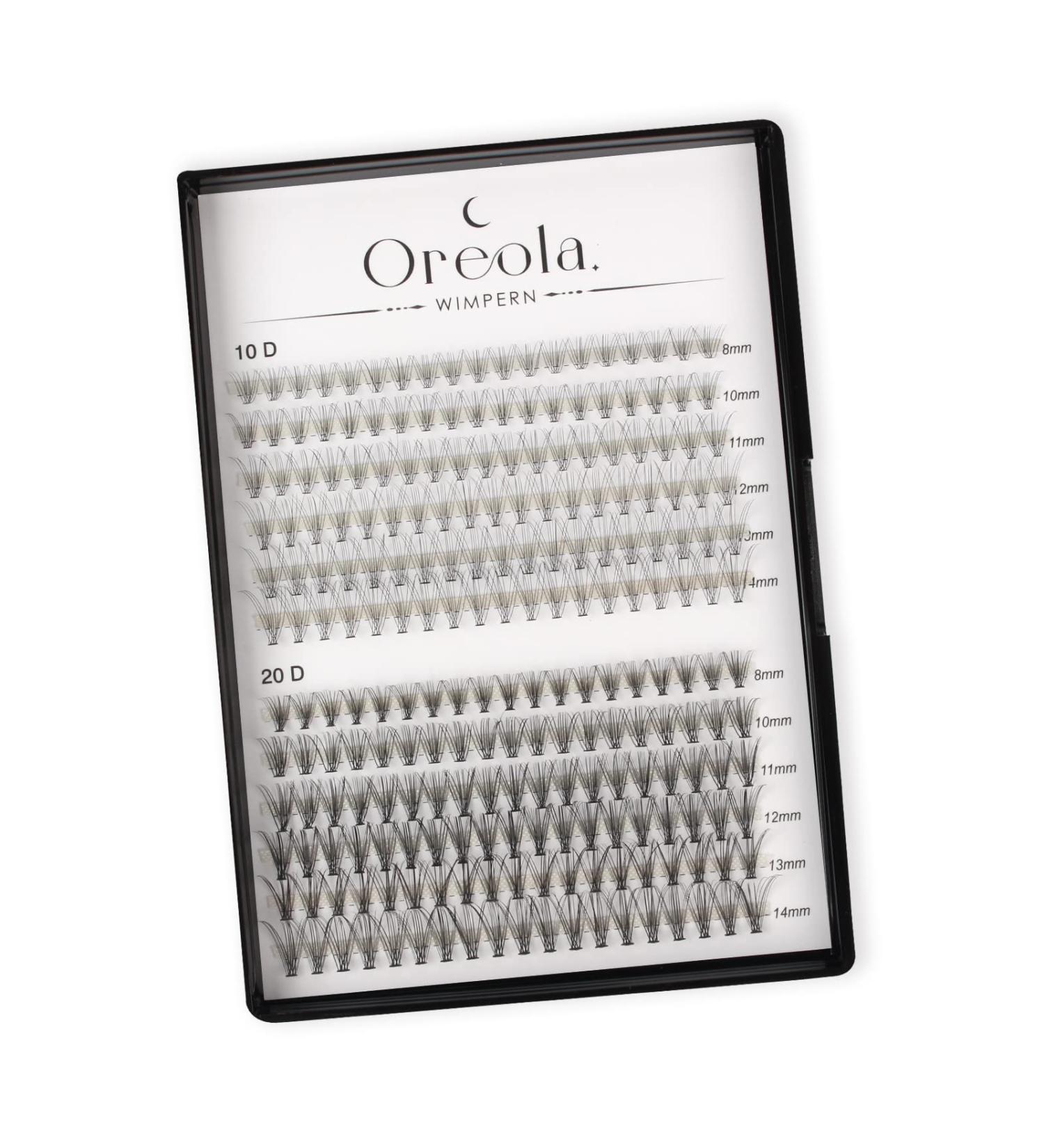 Oreola 10D+20D Single Eyelashes - Natural Cluster for DIY Extensions | 0.07 Curl 9-14mm Light & Fine Fish Tail Design - Buy Online on GoSupps.com