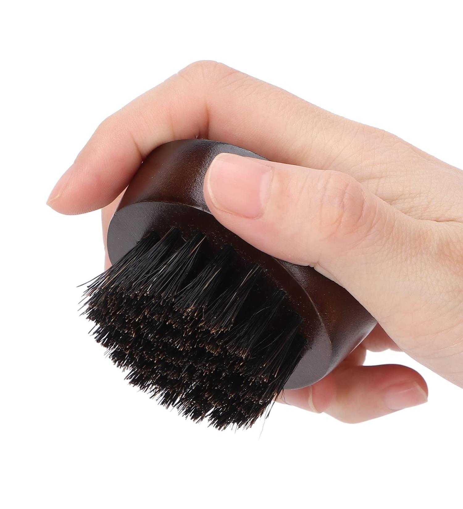 Professional Beard Care Brush & Comb | Wooden Handle Exfoliating Shaving Brush for Deep Cleansing | Skin-Friendly Beard Styling Tool - Buy Online on GoSupps.com