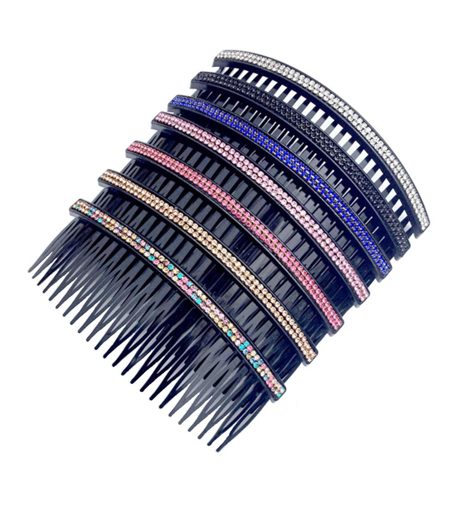 Ruihfas Fashion Women Rhinestone Hair Side Combs 5-Count - 24 Teeth Hair Comb Pin Clip - 4.72 Length - Buy Online on GoSupps.com