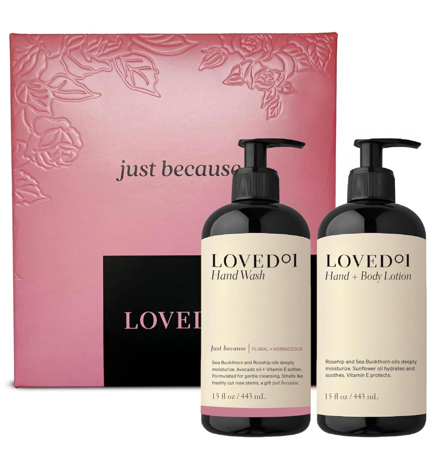 Loved01 Just Because Hand Care Duo Oprah's Favorite Things Cleansing & Moisturizing Bundle with Gift Set Box 15 Oz Hand Wash & Lotion 15 Fl Oz (Pack of 2) - Buy Online on GoSupps.com