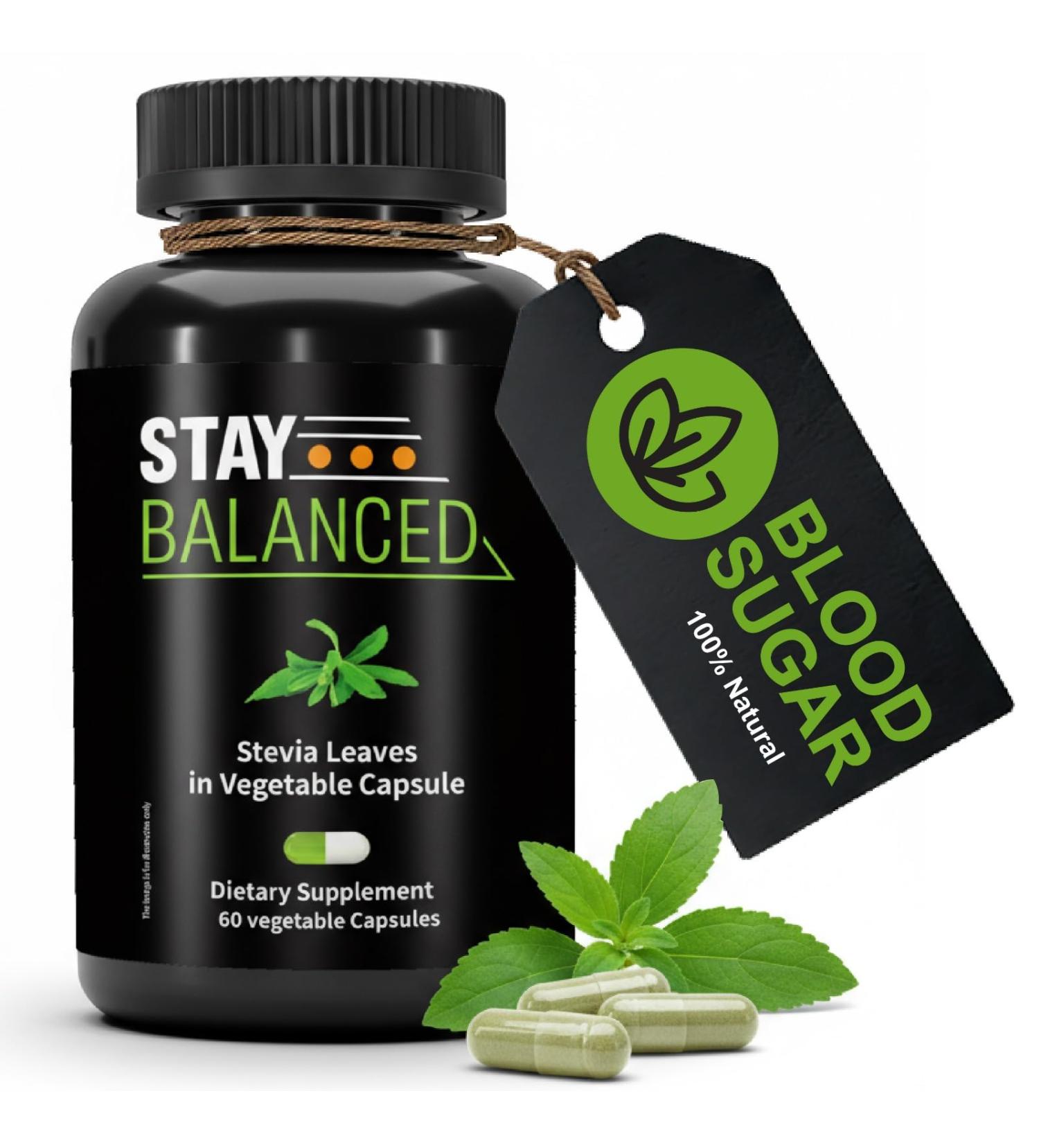 StayBalanced Natural Sugar Balance Supplement 60 Count 100% All Natural Cultivated Leaves Supports Sugar Balance & Overall Wellness Additive-Free Supplement - Buy Online on GoSupps.com