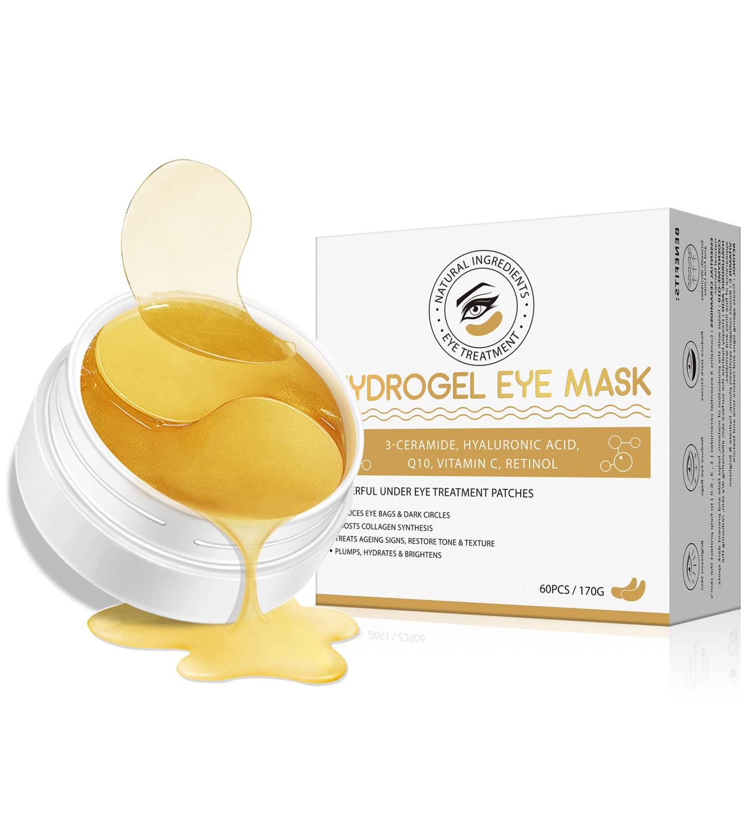 GNAPY 24K Gold Collagen Under Eye Masks - 30 Pairs | For Puffy Eyes, Dark Circles & Bags | Cooling Gel Pads for Fine Wrinkles, Hydration & Elasticity - Buy Online on GoSupps.com
