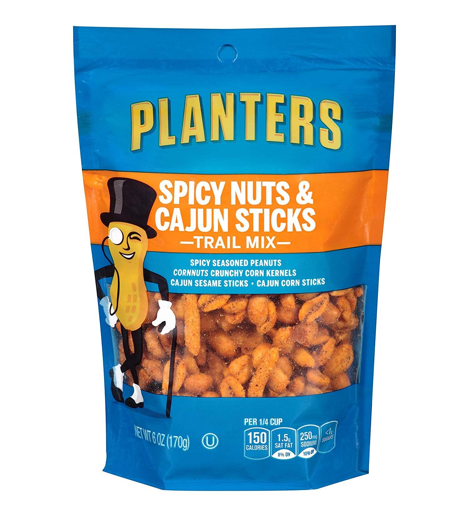 Spicy Nuts & Cajun Sticks Trail Mix - 6 oz | Savory Planters Snack Mix - Buy Online on GoSupps.com