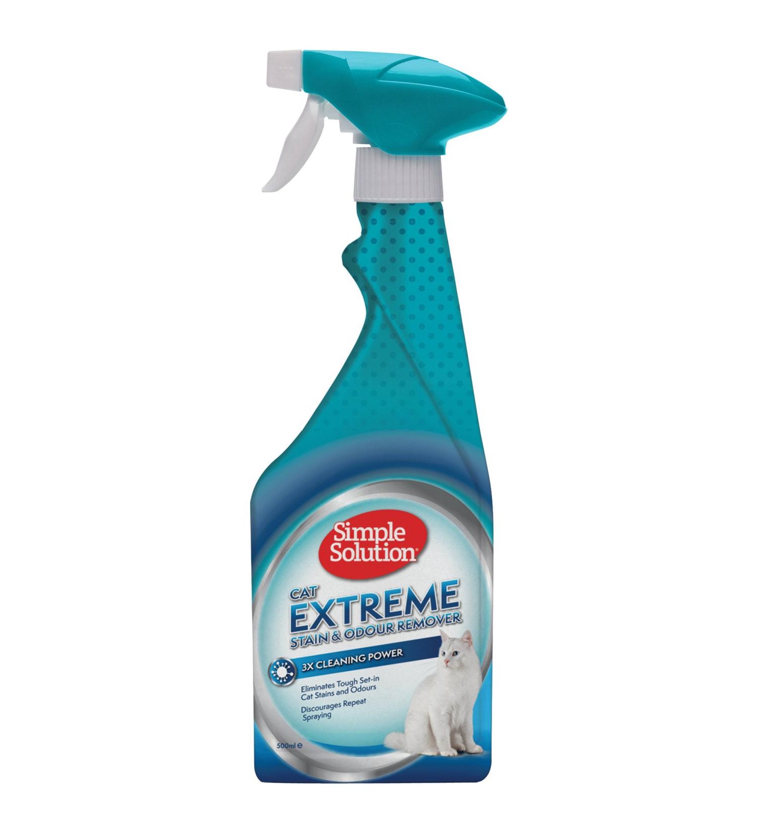 Buy Simple Solution Extreme Cat Stain & Odour Remover - 500ml (4 Pack) | Enzymatic Cleaner with 3X Pro Bacteria Cleaning Power | International Shipping Available - Buy Online on GoSupps.com