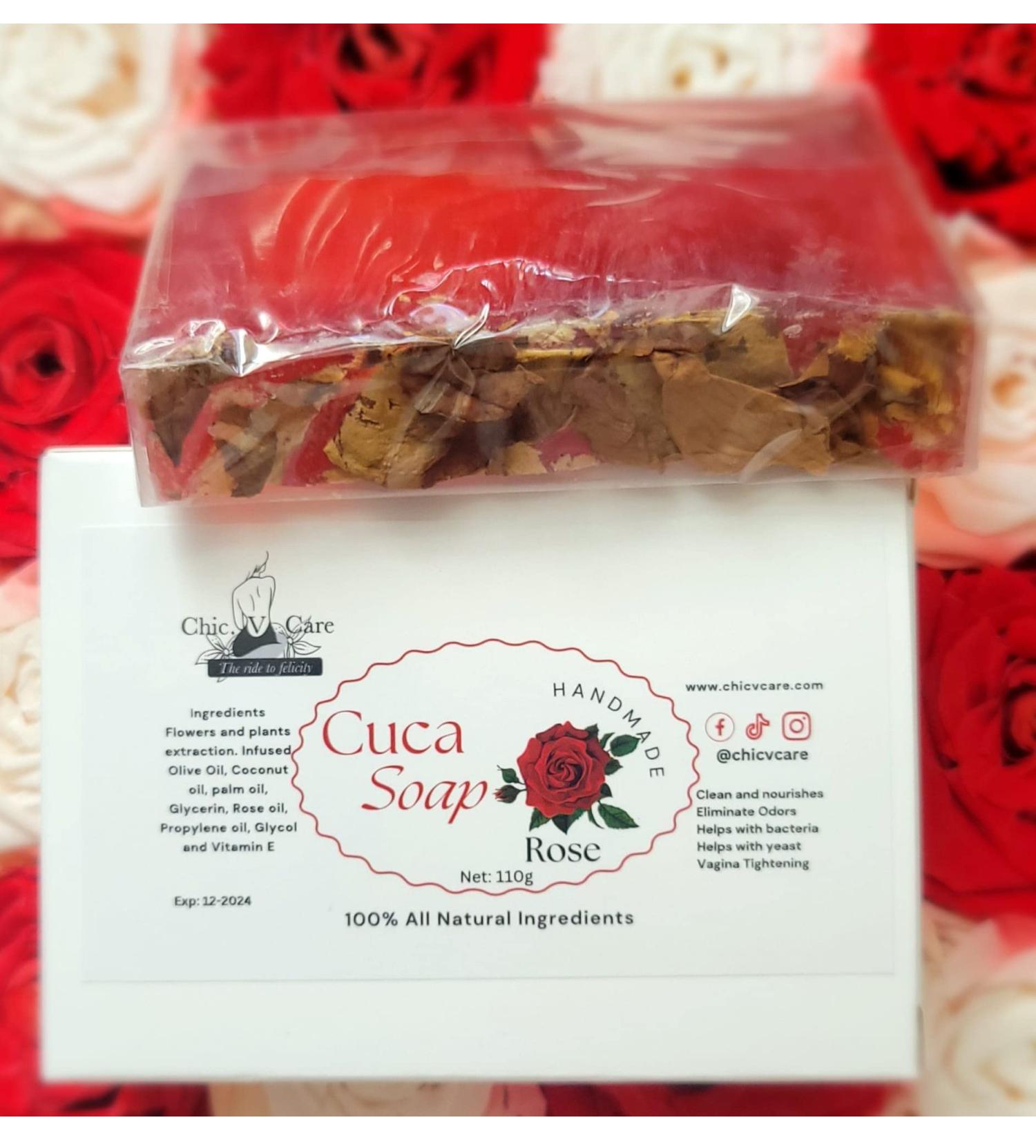 Chic V Cuca Soap pH Balanced Feminine care Eliminates Odor Organic 100% Handmade Vaginal Soap Rose