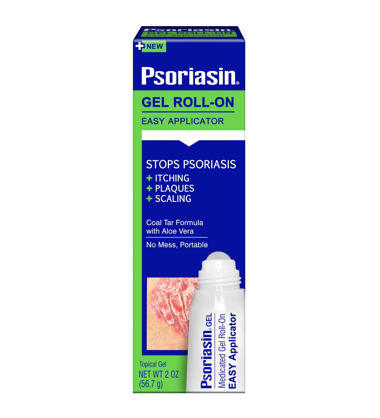 Psoriasin Gel Roll-On 1.25% Coal Tar | Medicated Treatment for Psoriasis Itching Plaques & Scaling | 2 oz - Shop Now - Buy Online on GoSupps.com