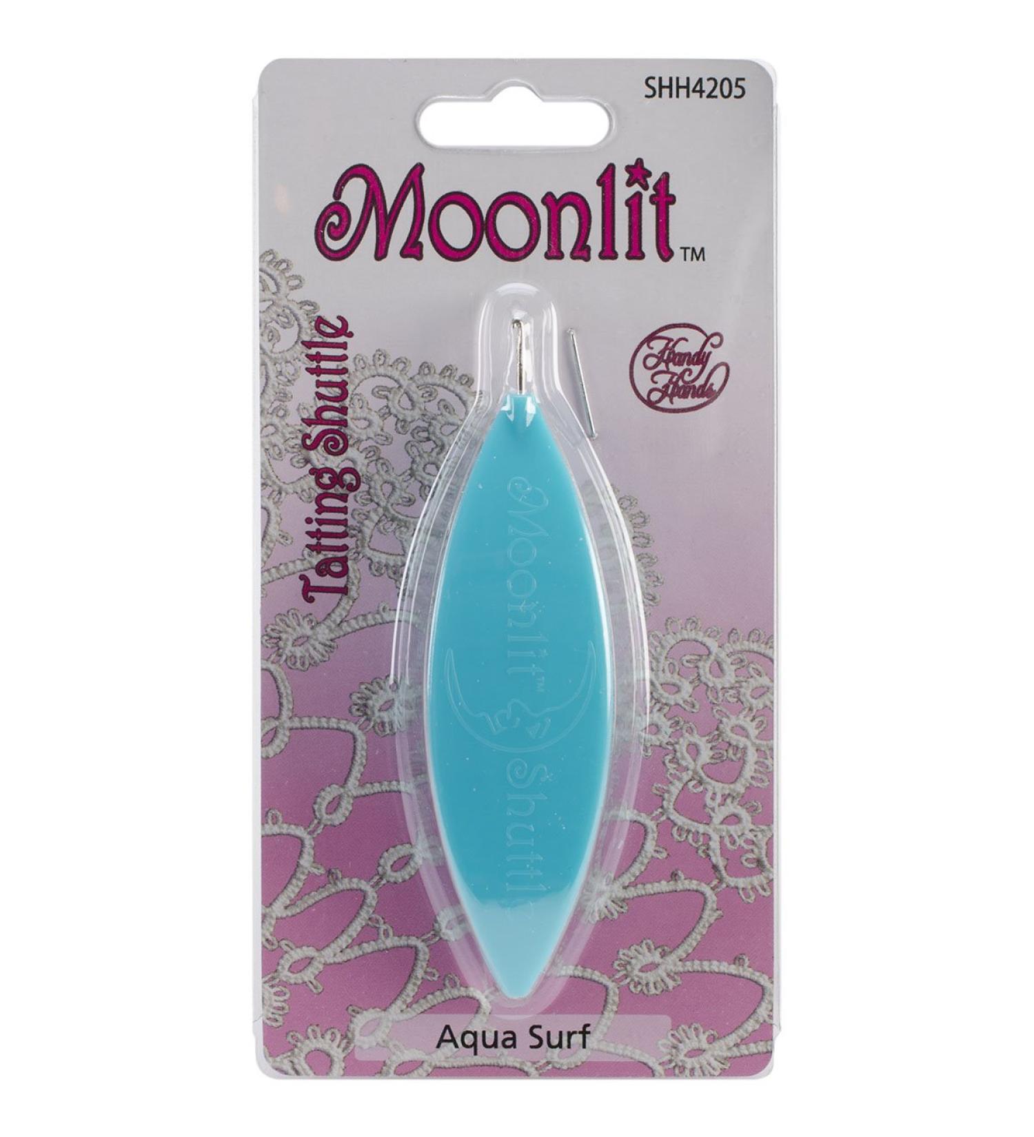 Handy Hands Moonlit Tatting Shuttle with Hook, Aqua Surf