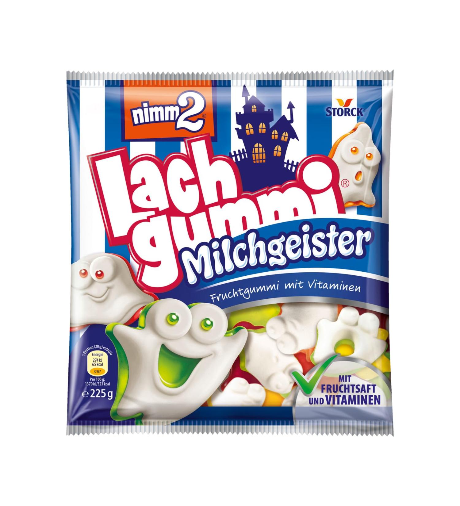 Buy nimm2 Lachgummi Milchgeister 225g - Delicious Fruit Gums with Juice Vitamins & Milk - International Shipping Available - Buy Online on GoSupps.com