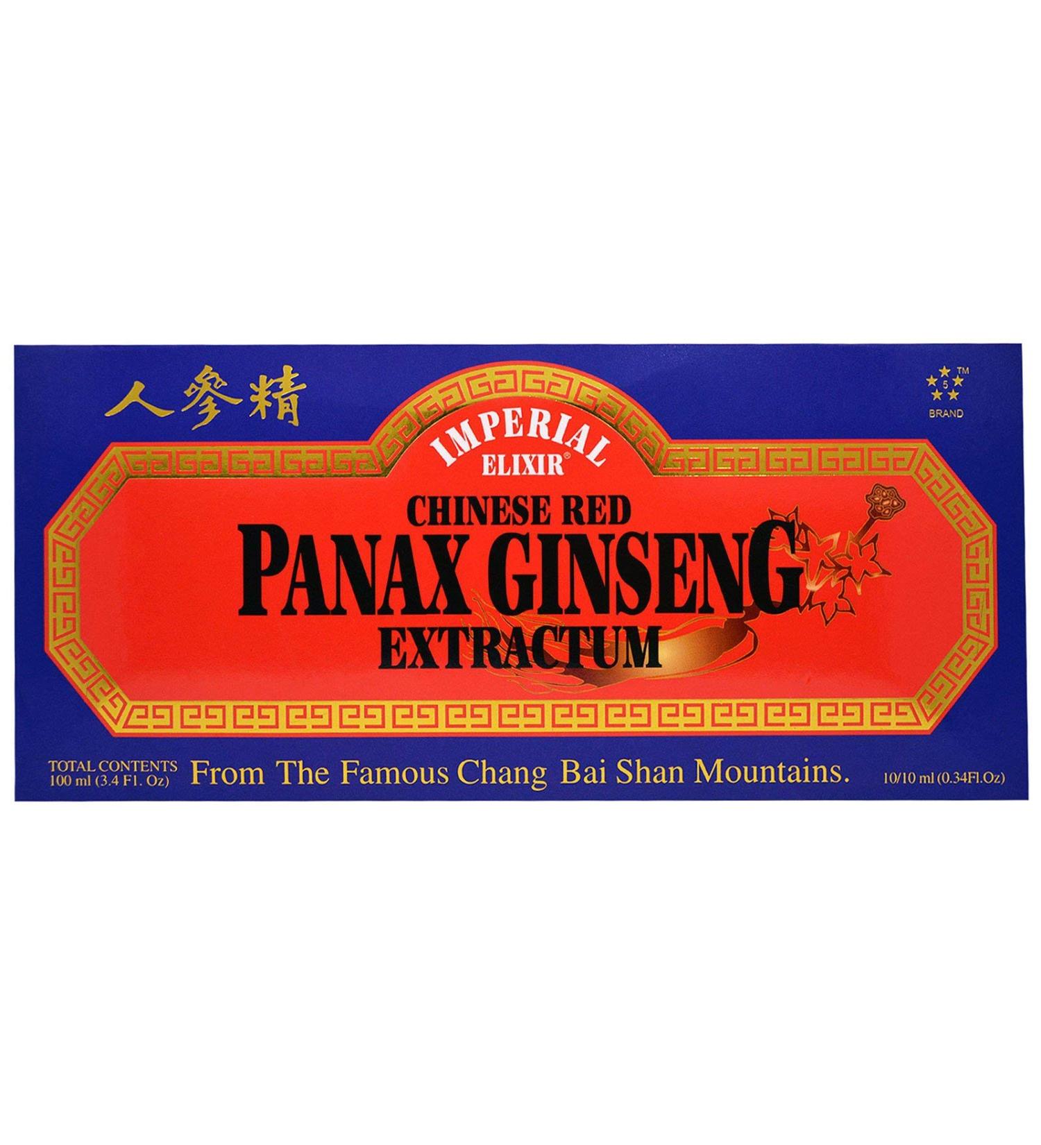 Imperial Elixir Chinese Red Panax Ginseng Extractum 10 Bottles 0.34 fl oz (10 ml) Each