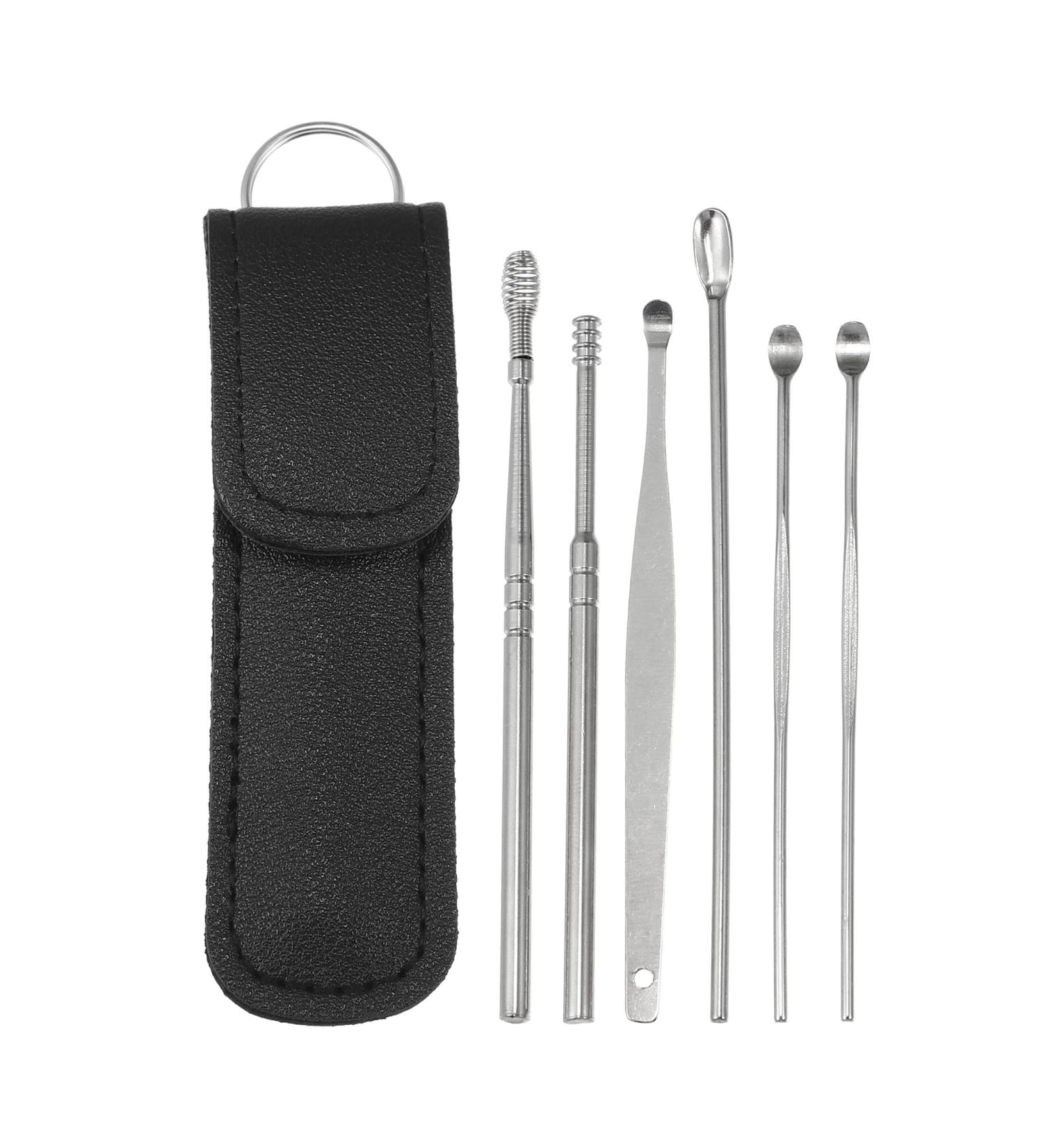 VOCOSTE 6pcs Stainless Steel Ear Cleansing Tool Set with Faux Leather Packaging - Buy Online on GoSupps.com