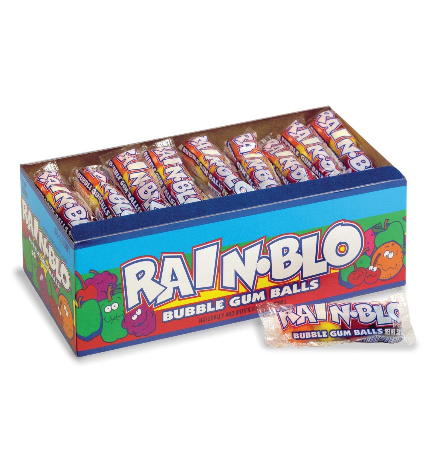 Rain-Blo Bubble Gum Balls 0.53oz Tube - Pack of 48 | Assorted Flavors - Buy Online on GoSupps.com