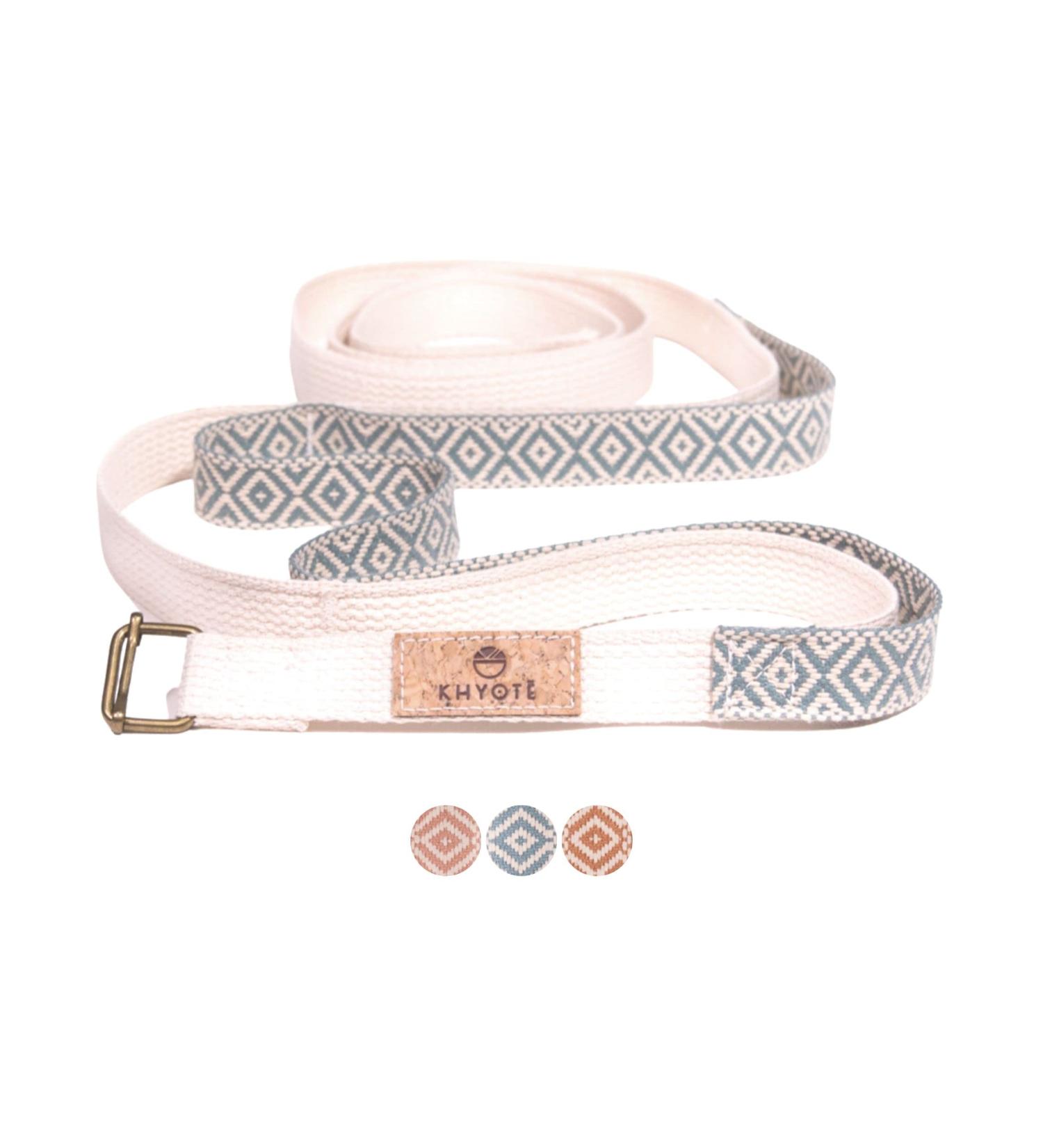 KHYOTE Yoga Strap with Loops - 100% Ultra-Soft Cotton - Made in USA - Eco-Friendly Stretching Strap for Physical Therapy and Yoga - Lake Blue - Buy Online on GoSupps.com