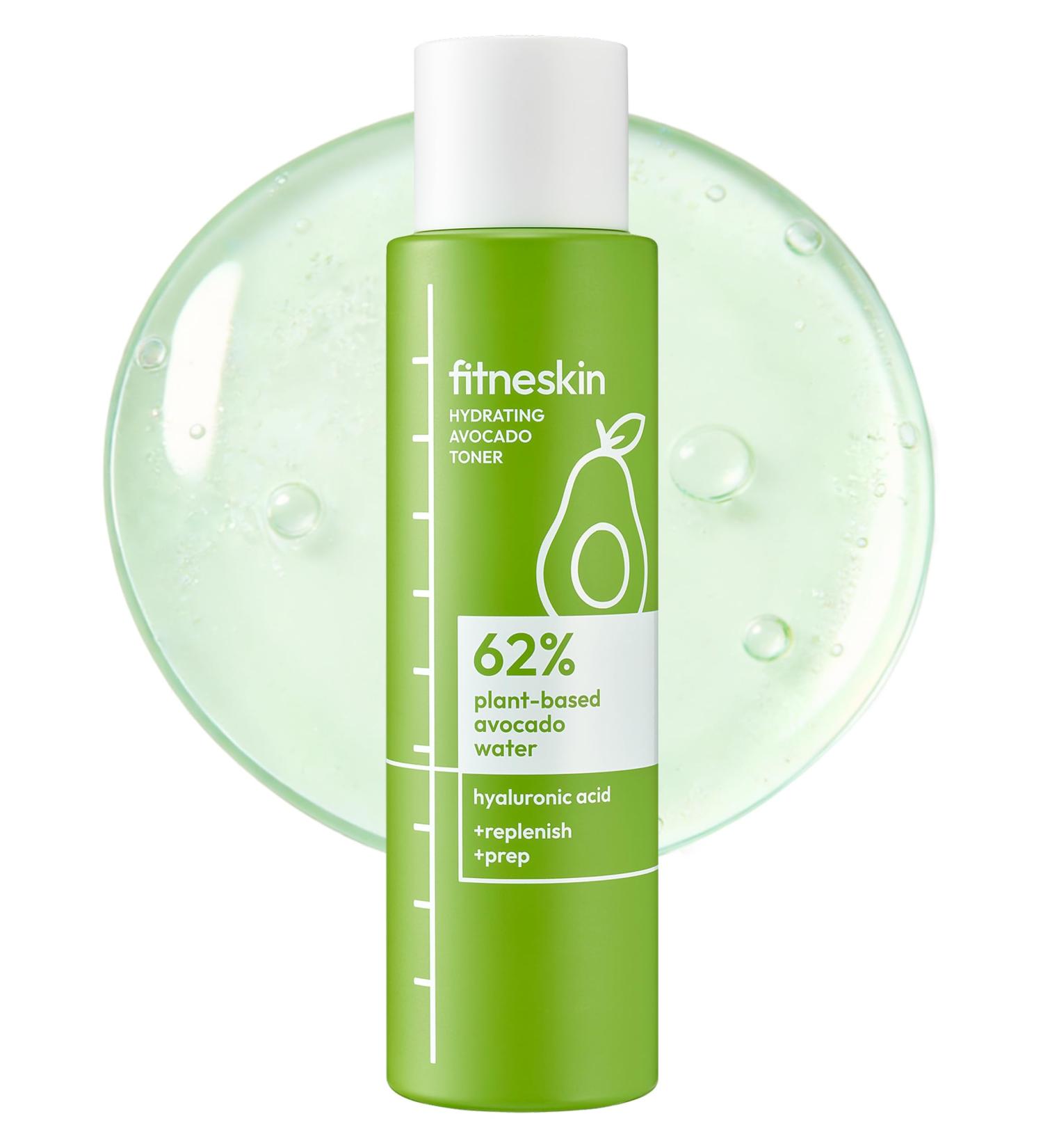 fitneskin Hydrating Avocado Toner 5.1 Fl Oz (150ml) 62% Plant-Based Avocado Extract + Hyaluronic Acid Alcohol-Free Fragrance-Free Vegan Dermatologist-Tested Korean Skincare - Buy Online on GoSupps.com