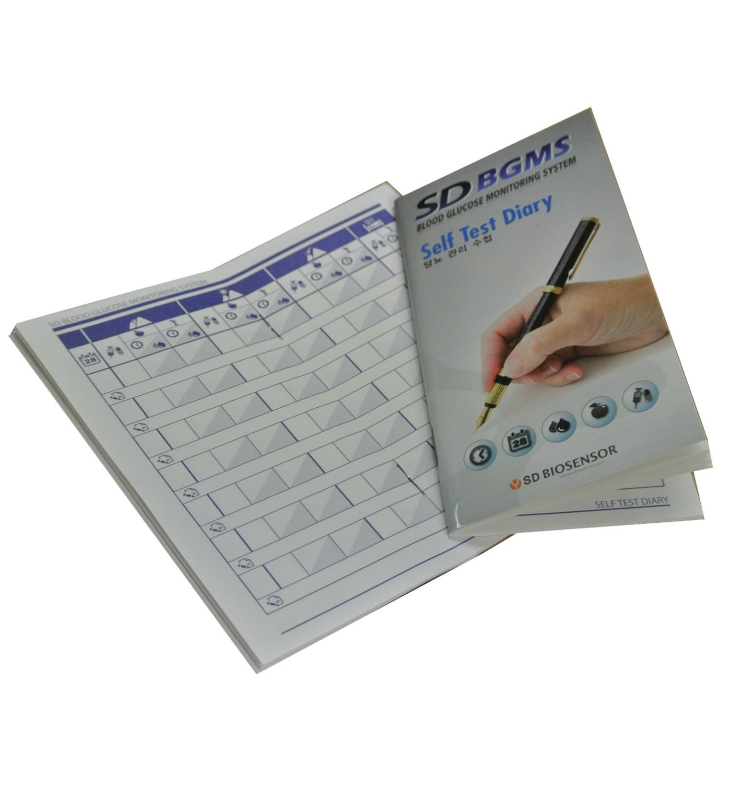 Self Test Diary for SD CodeFree Blood Glucose Test Strips Test Meter