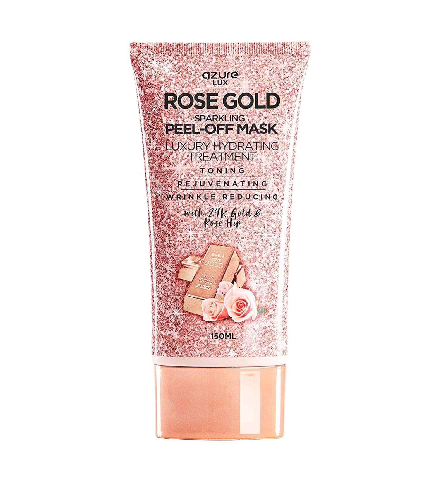 AZURE Rose Gold Hydrating Peel Off Face Mask - Anti Aging 24K Gold & Rose Hip Oil - Remove Blackheads & Dirt - 5.07 fl. oz - Buy Online on GoSupps.com